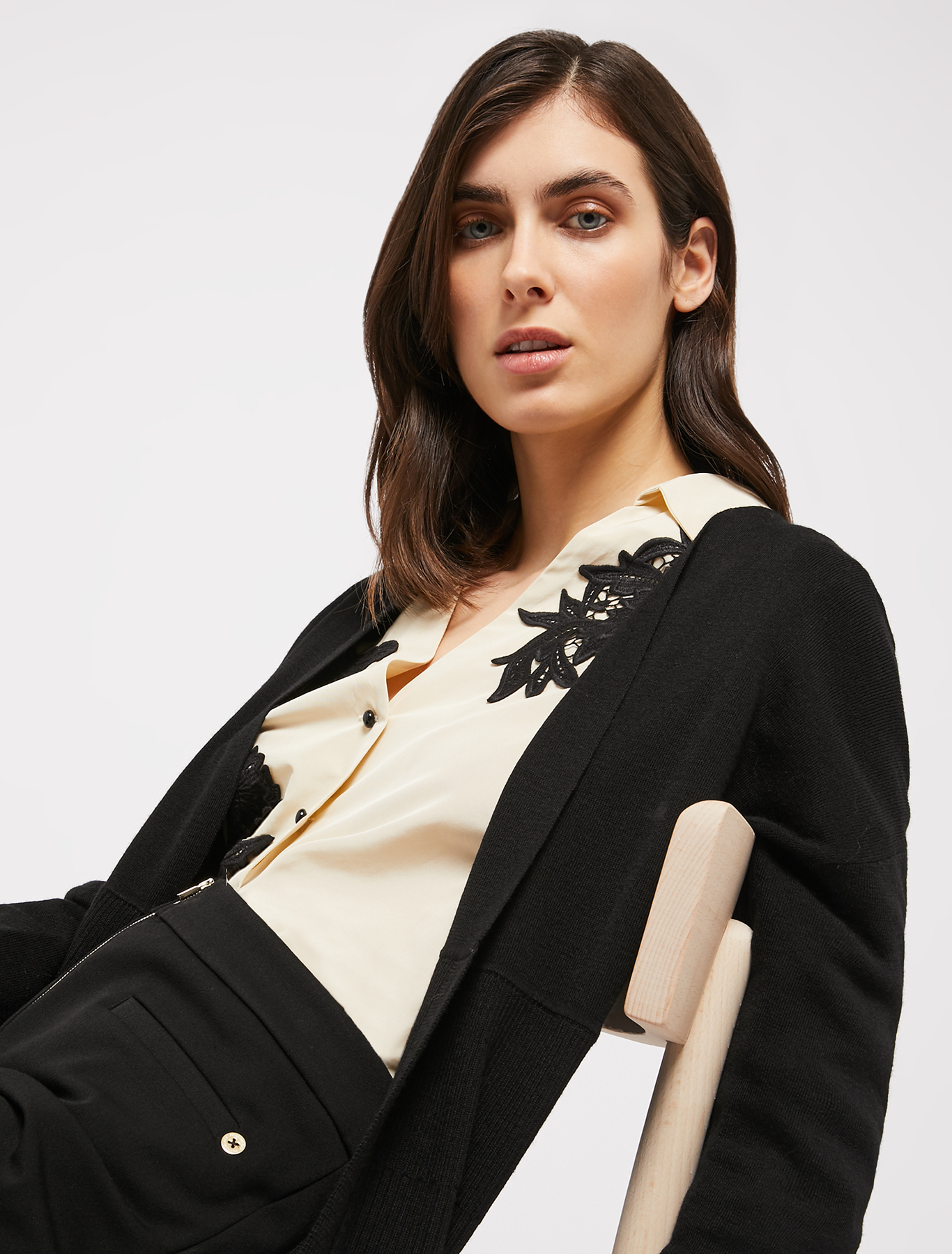 Mixed-rib cardigan, black | Pennyblack Mixed-rib cardigan - black - pennyblack