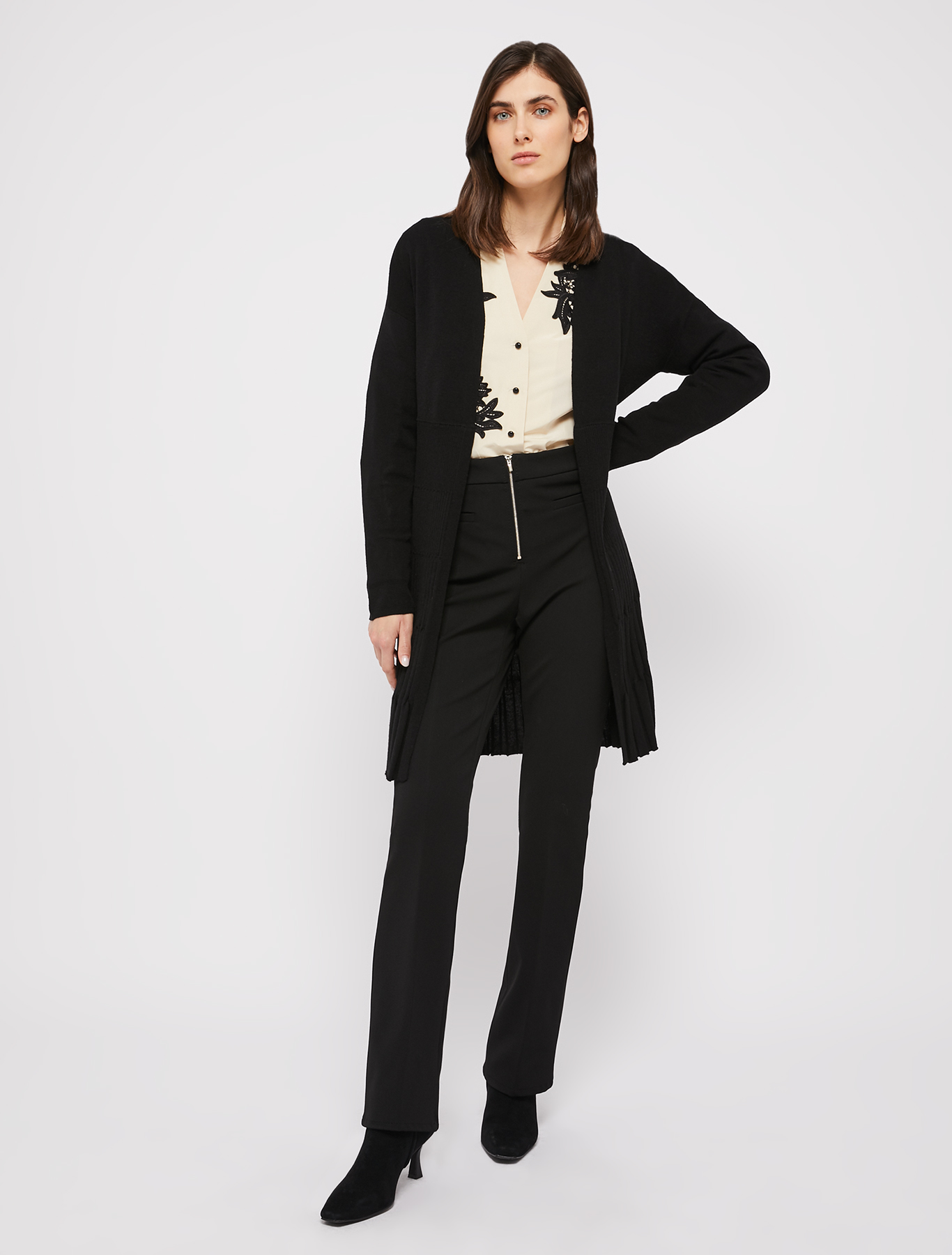 Mixed-rib cardigan, black | Pennyblack Mixed-rib cardigan - black - pennyblack