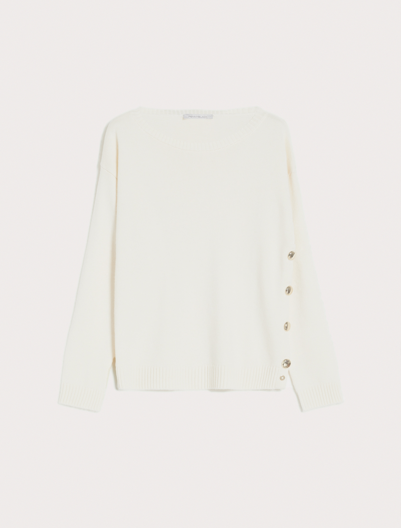 Jumper with asymmetric buttons, white | Pennyblack Jumper with asymmetric buttons - white - pennyblack