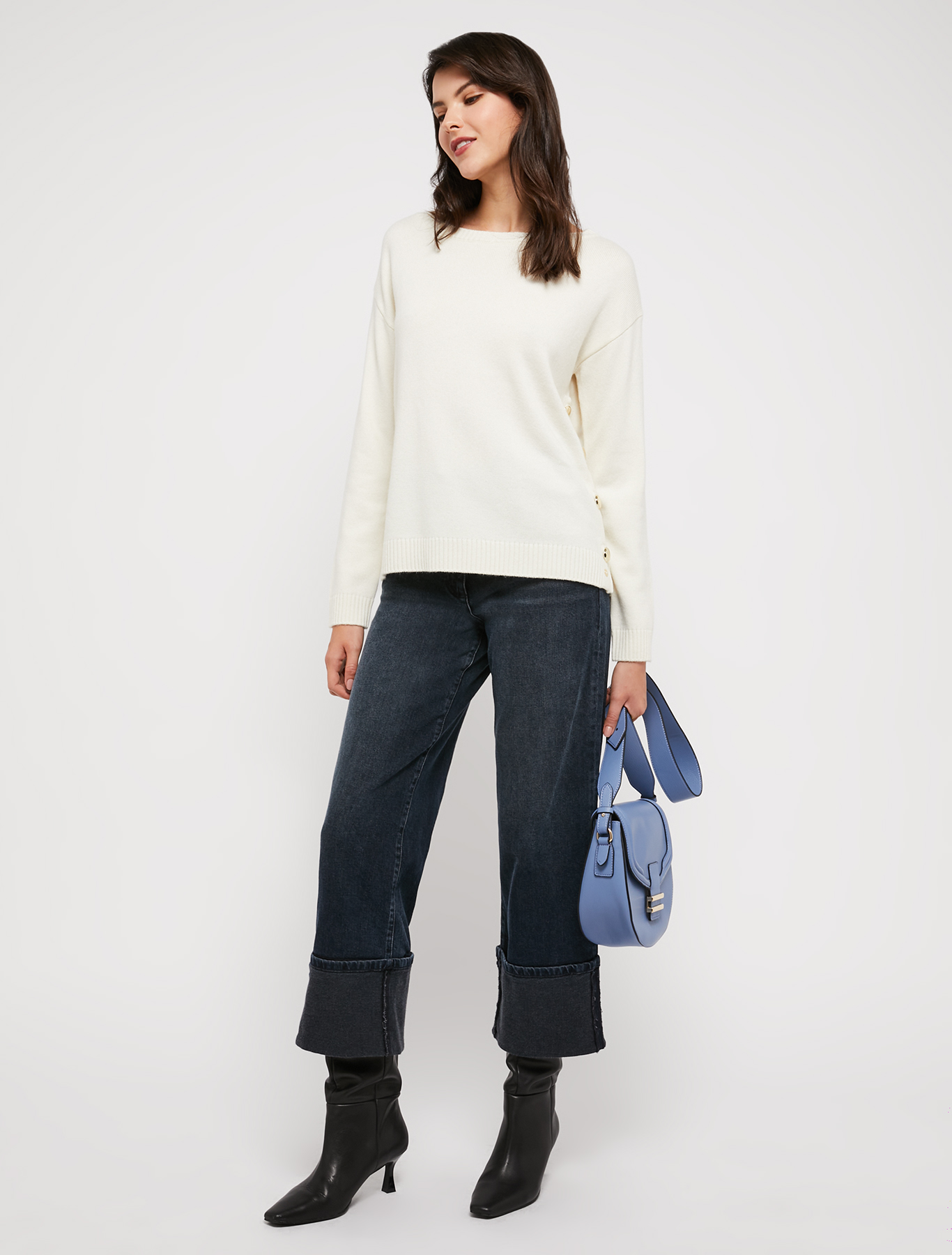 Jumper with asymmetric buttons, white | Pennyblack Jumper with asymmetric buttons - white - pennyblack