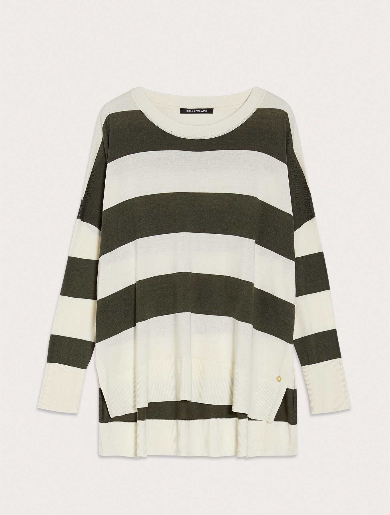 Cotton and silk jumper, khaki pattern | Pennyblack Cotton and silk jumper - khaki pattern - pennyblack