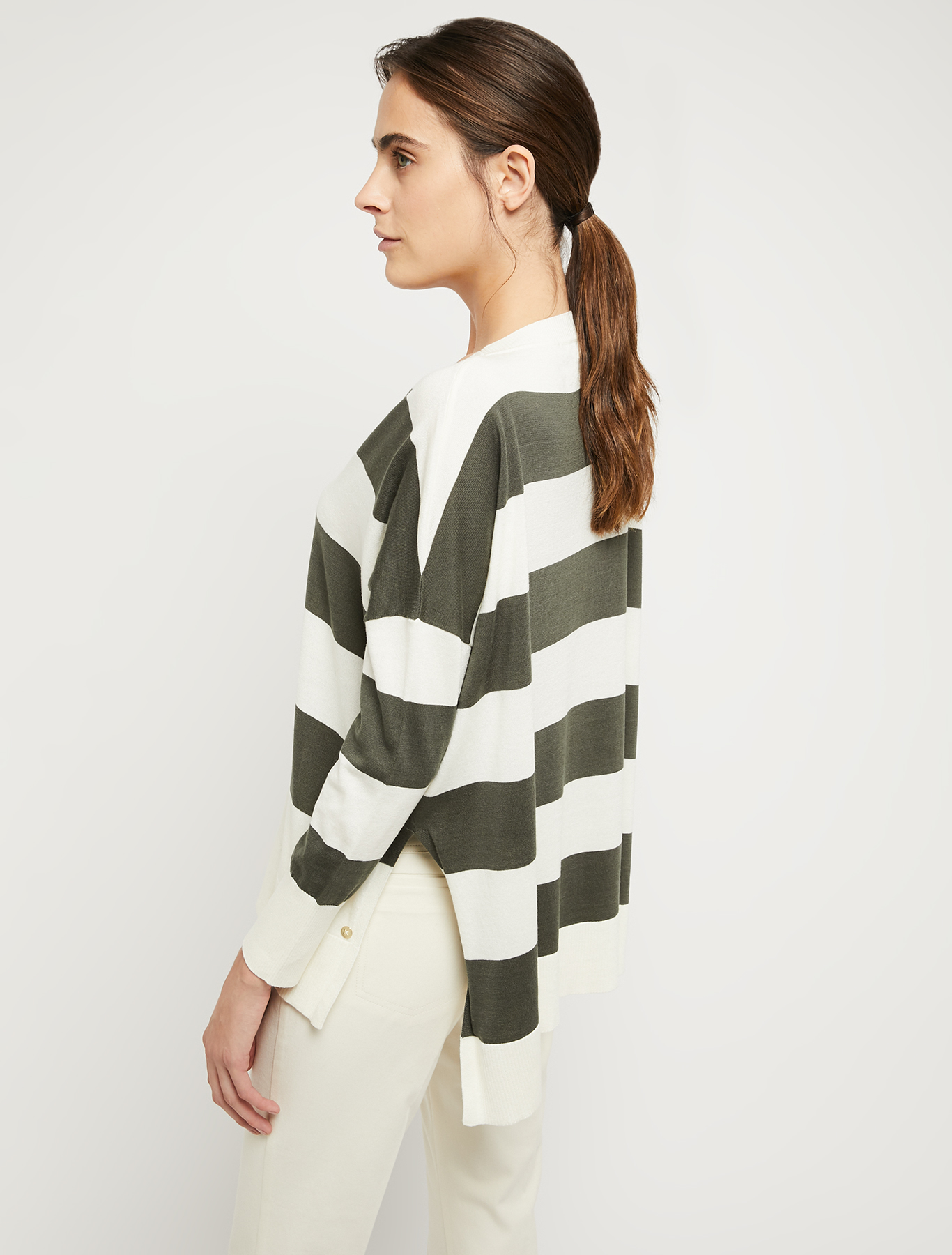 Cotton and silk jumper, khaki pattern | Pennyblack Cotton and silk jumper - khaki pattern - pennyblack