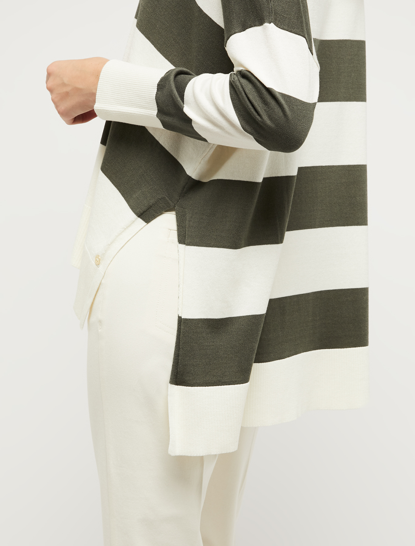 Cotton and silk jumper, khaki pattern | Pennyblack Cotton and silk jumper - khaki pattern - pennyblack