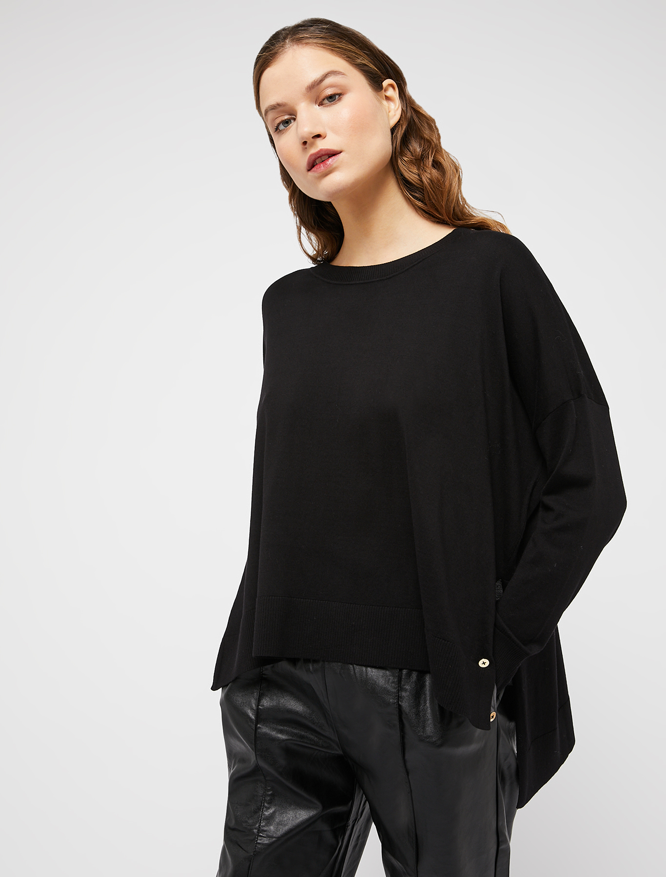 Cotton and silk jumper, black | Pennyblack Cotton and silk jumper - black - pennyblack
