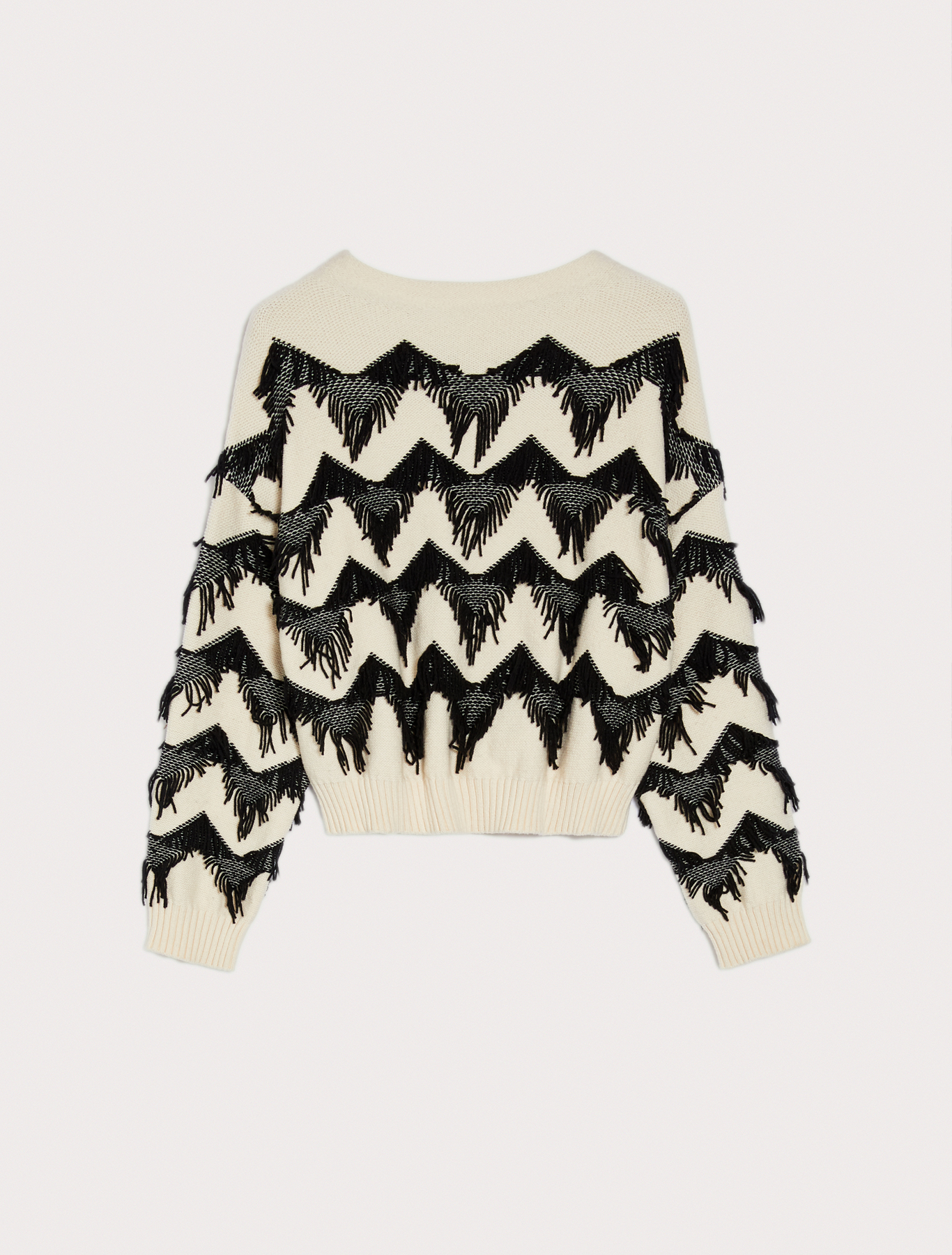 Pull jacquard con frange, fantasia bianco | Pennyblack Pull jacquard con frange - fantasia bianco - pennyblack