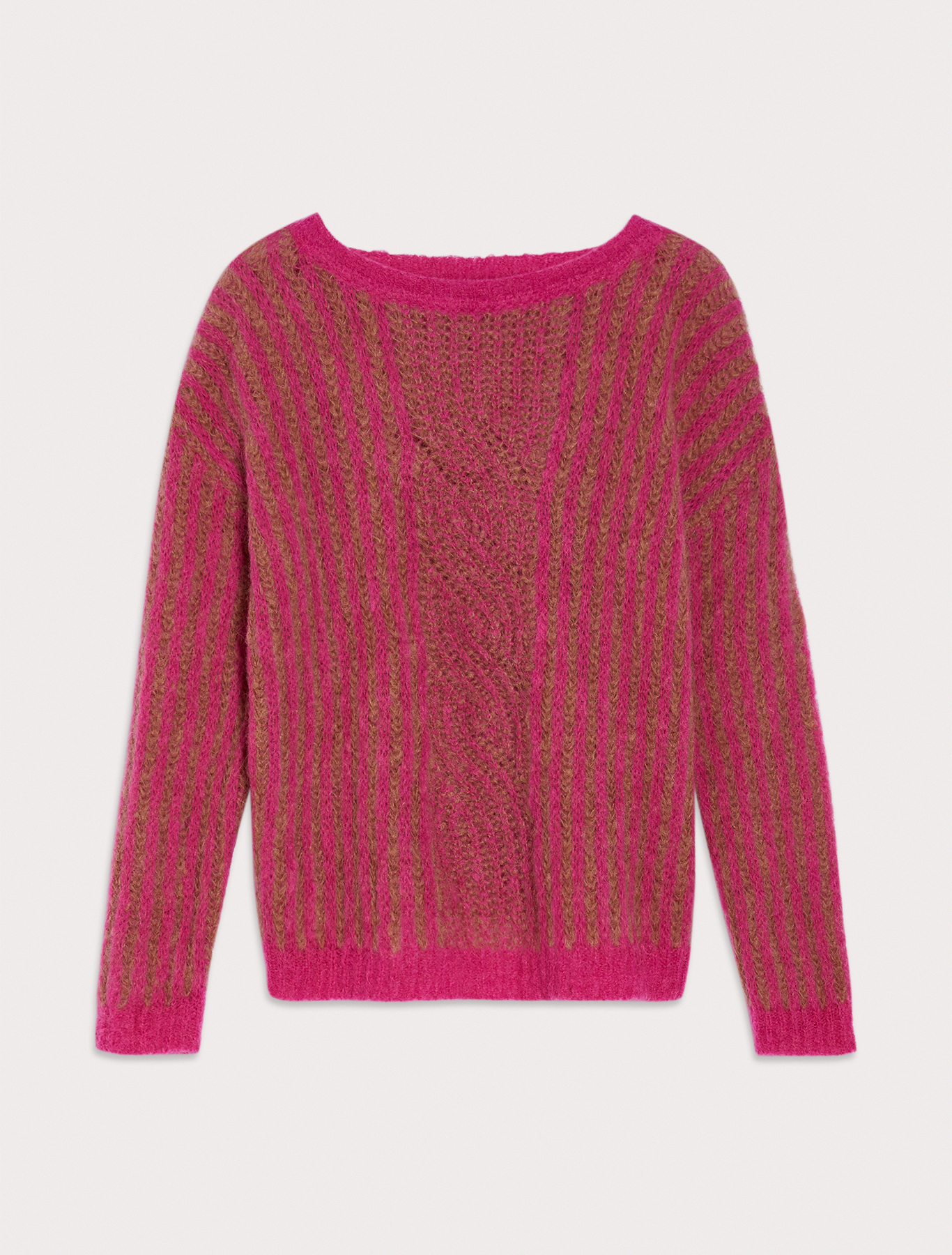 Pull jacquard con treccia, fuxia | Pennyblack Pull jacquard con treccia - fuxia - pennyblack