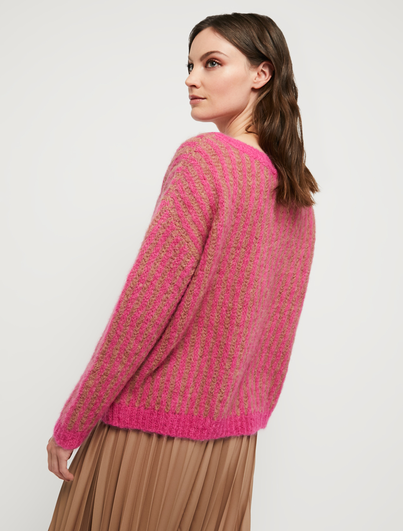 Pull jacquard con treccia, fuxia | Pennyblack Pull jacquard con treccia - fuxia - pennyblack
