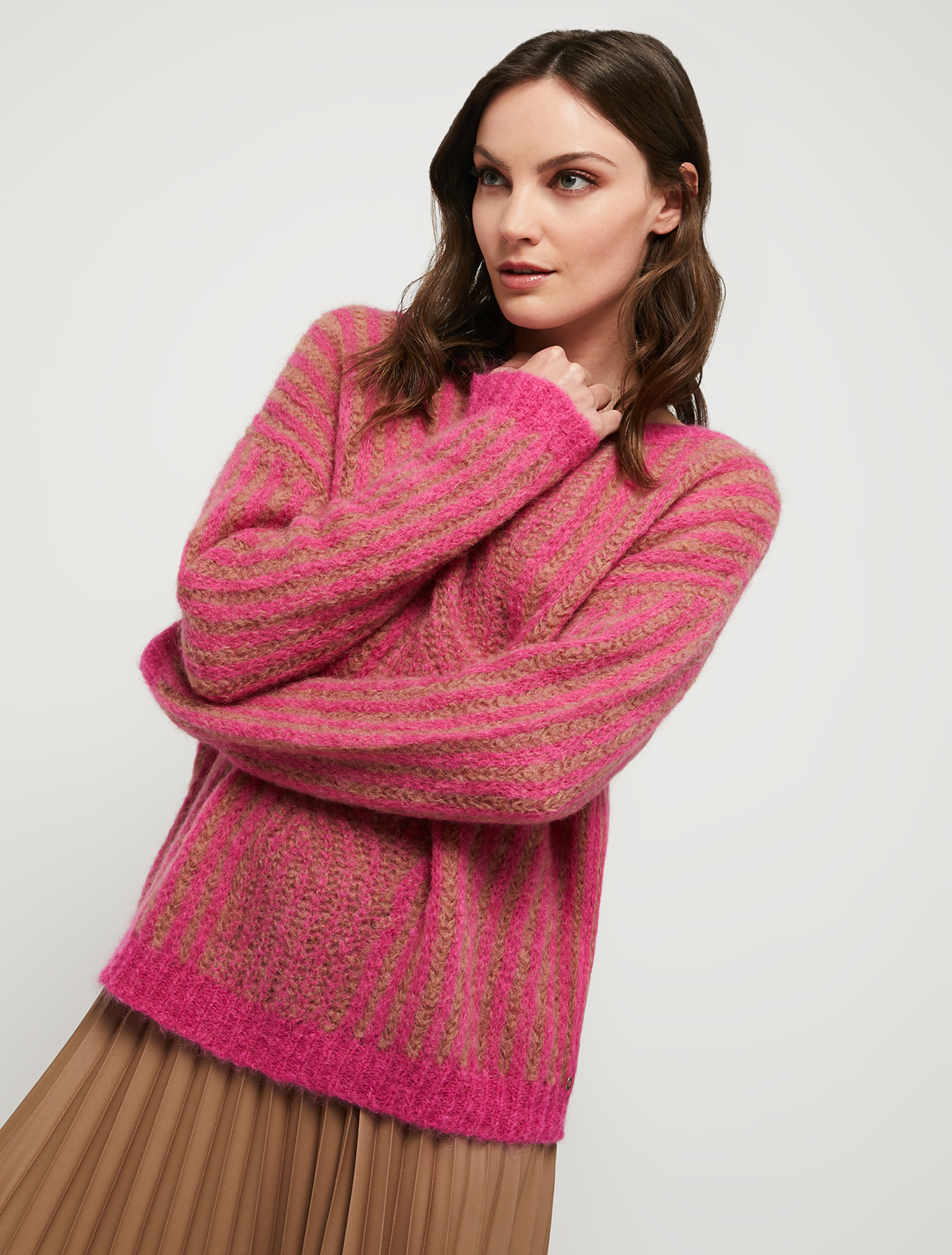 Pull jacquard con treccia, fuxia | Pennyblack Pull jacquard con treccia - fuxia - pennyblack