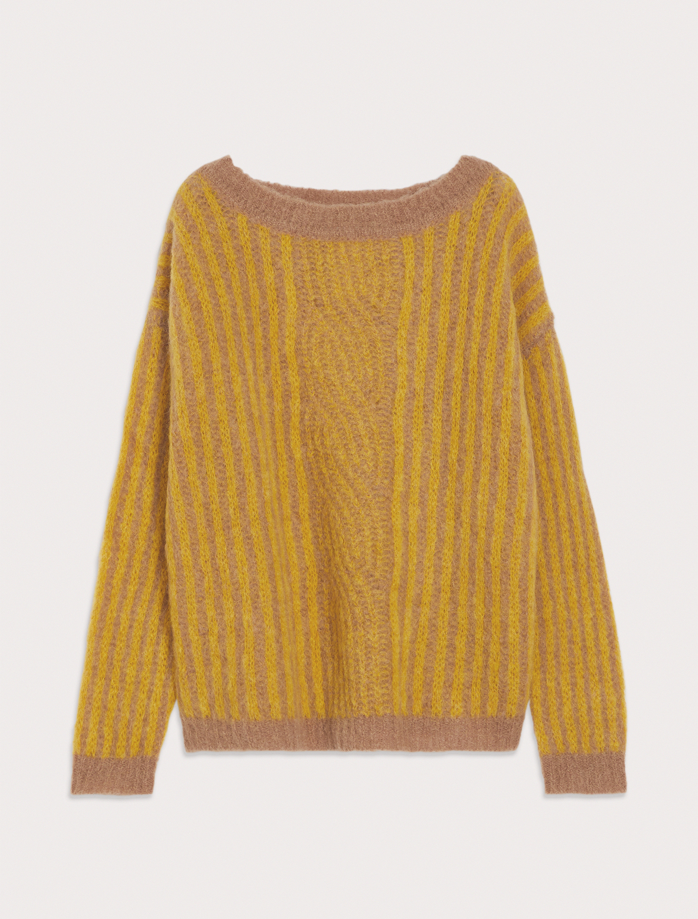 Pull jacquard con treccia, cammello | Pennyblack Pull jacquard con treccia - cammello - pennyblack