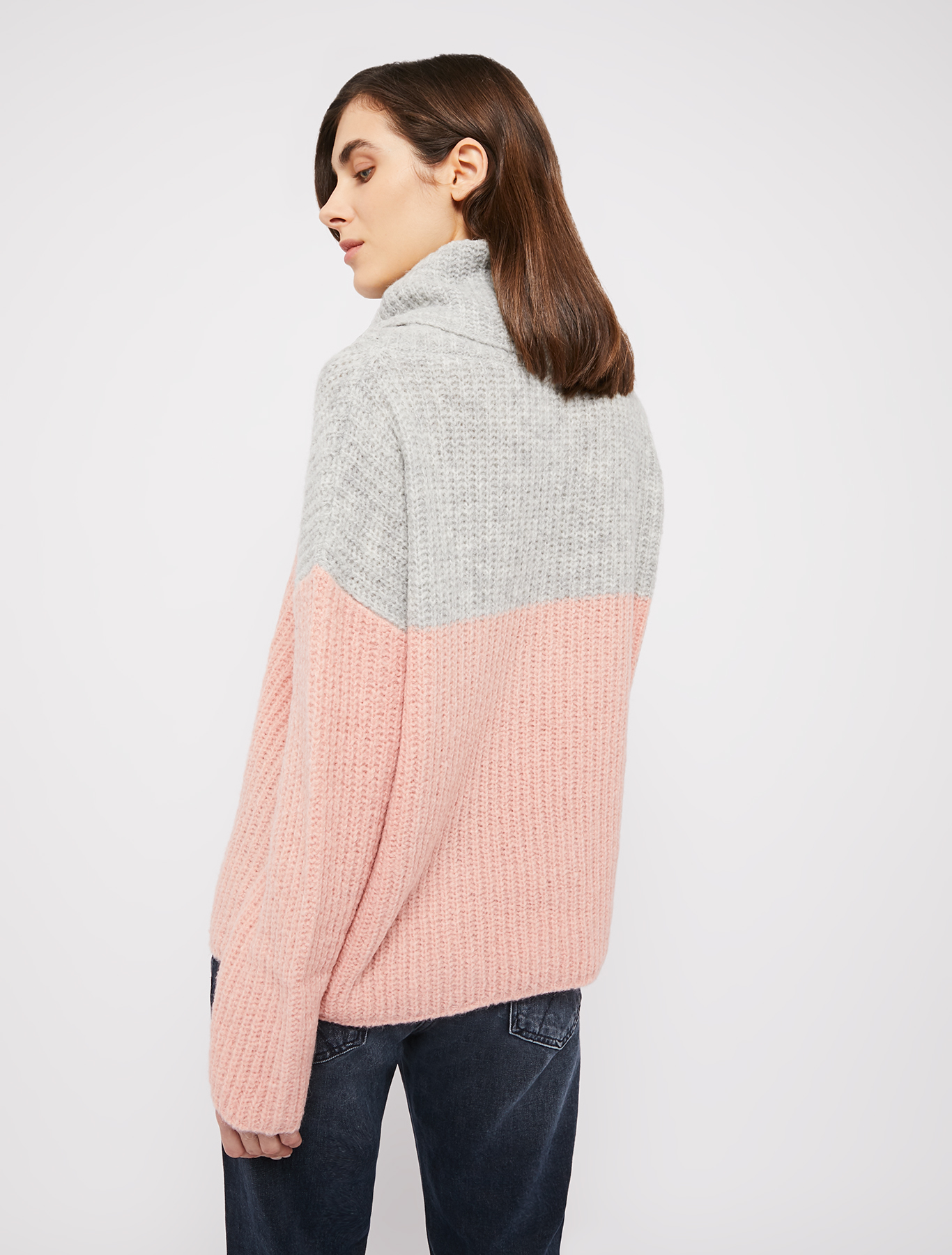 Two-toned English ribbed pullover, pink | Pennyblack Two-toned English ribbed pullover - pink - pennyblack