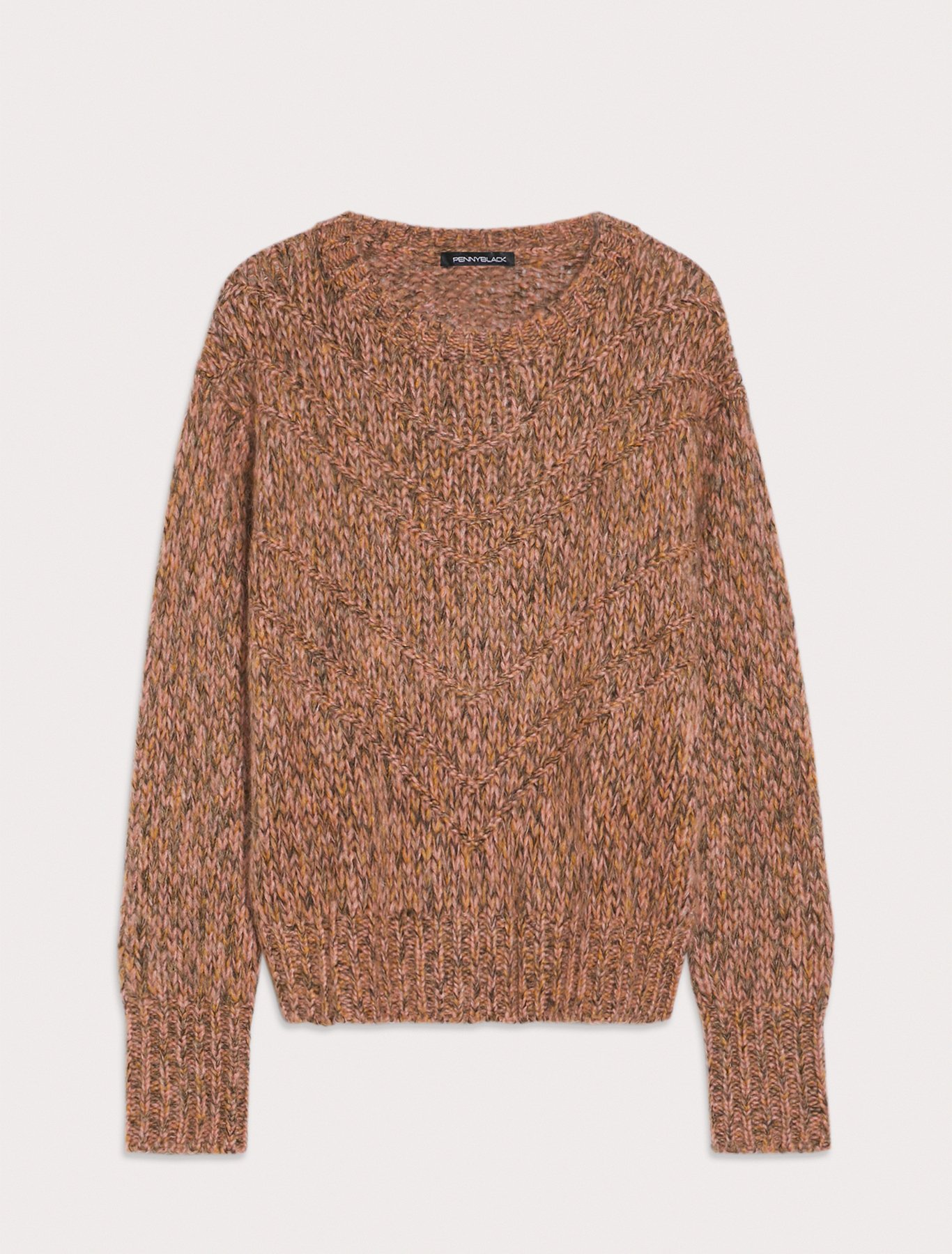 Mouliné patterned pullover, hazelnut pattern | Pennyblack Mouliné patterned pullover - hazelnut pattern - pennyblack