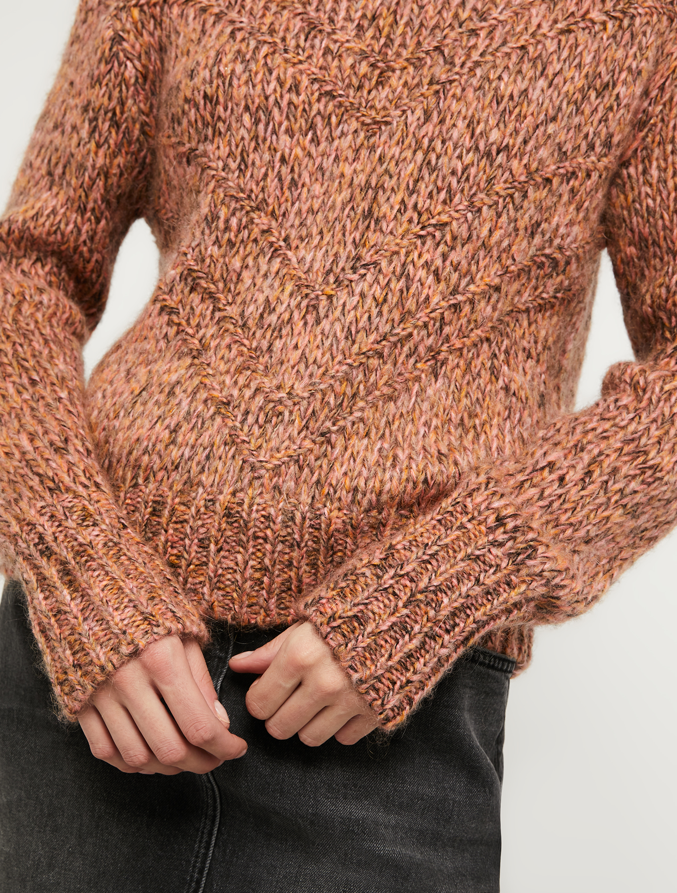 Mouliné patterned pullover, hazelnut pattern | Pennyblack Mouliné patterned pullover - hazelnut pattern - pennyblack