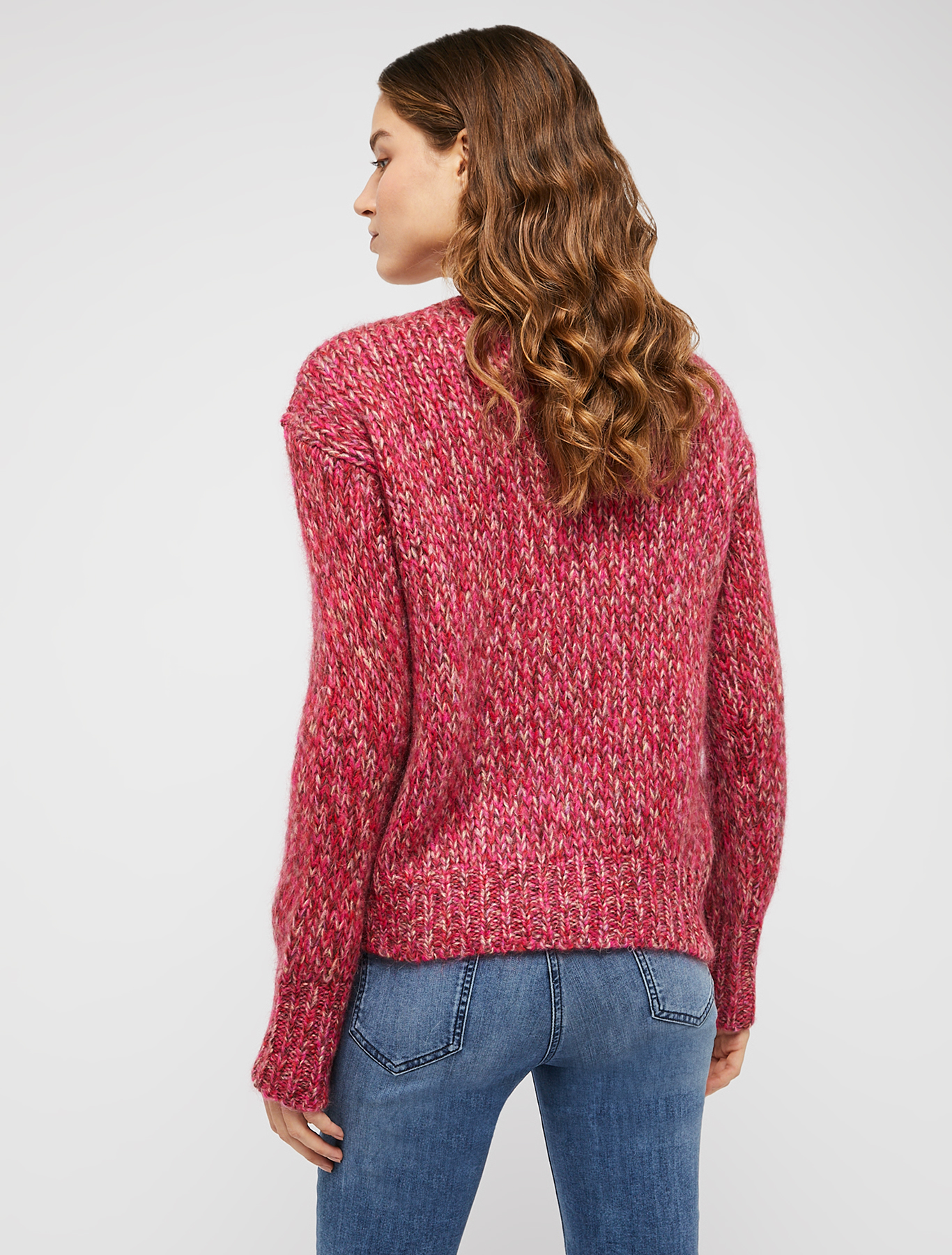 Mouliné patterned pullover, fuchsia pattern | Pennyblack Mouliné patterned pullover - fuchsia pattern - pennyblack