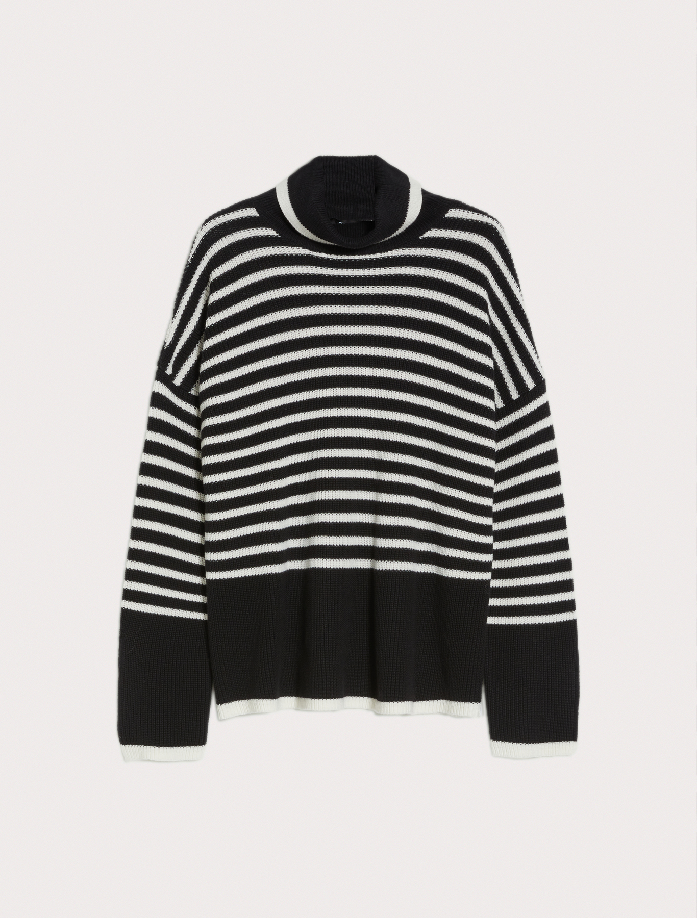 Striped turtleneck jumper, white | Pennyblack Striped turtleneck jumper - white - pennyblack