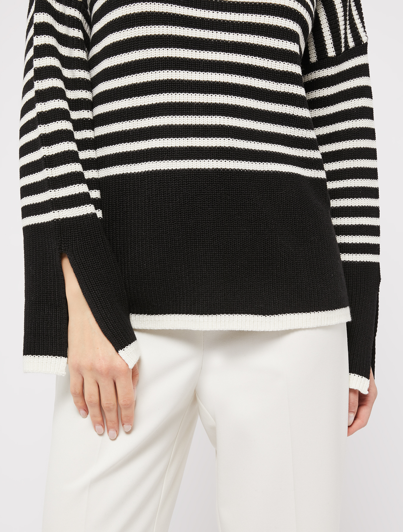 Striped turtleneck jumper, white | Pennyblack Striped turtleneck jumper - white - pennyblack