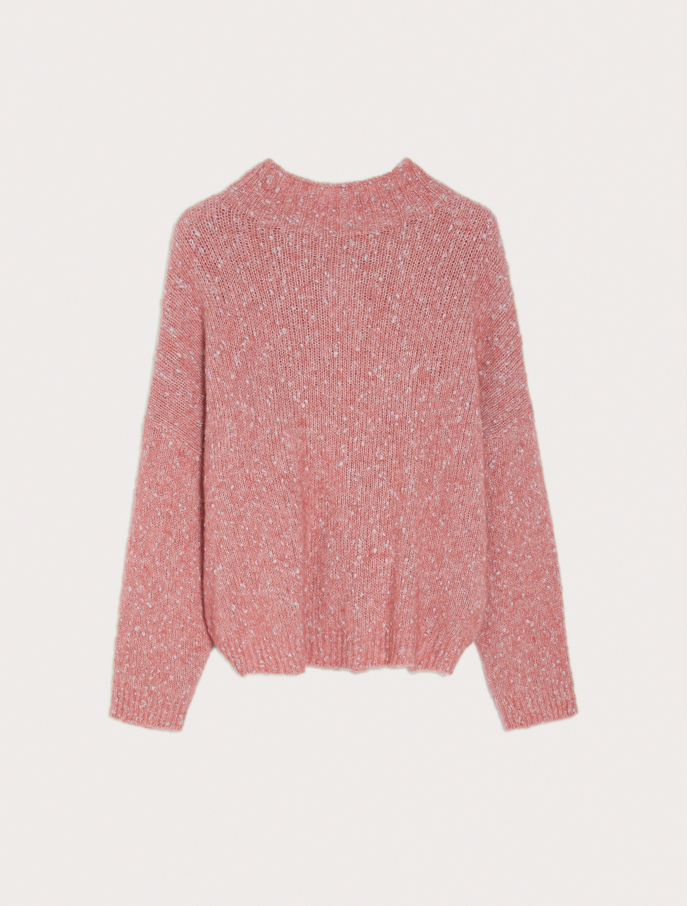 Buttoned tweed pullover, rose pink pattern | Pennyblack Buttoned tweed pullover - rose pink pattern - pennyblack