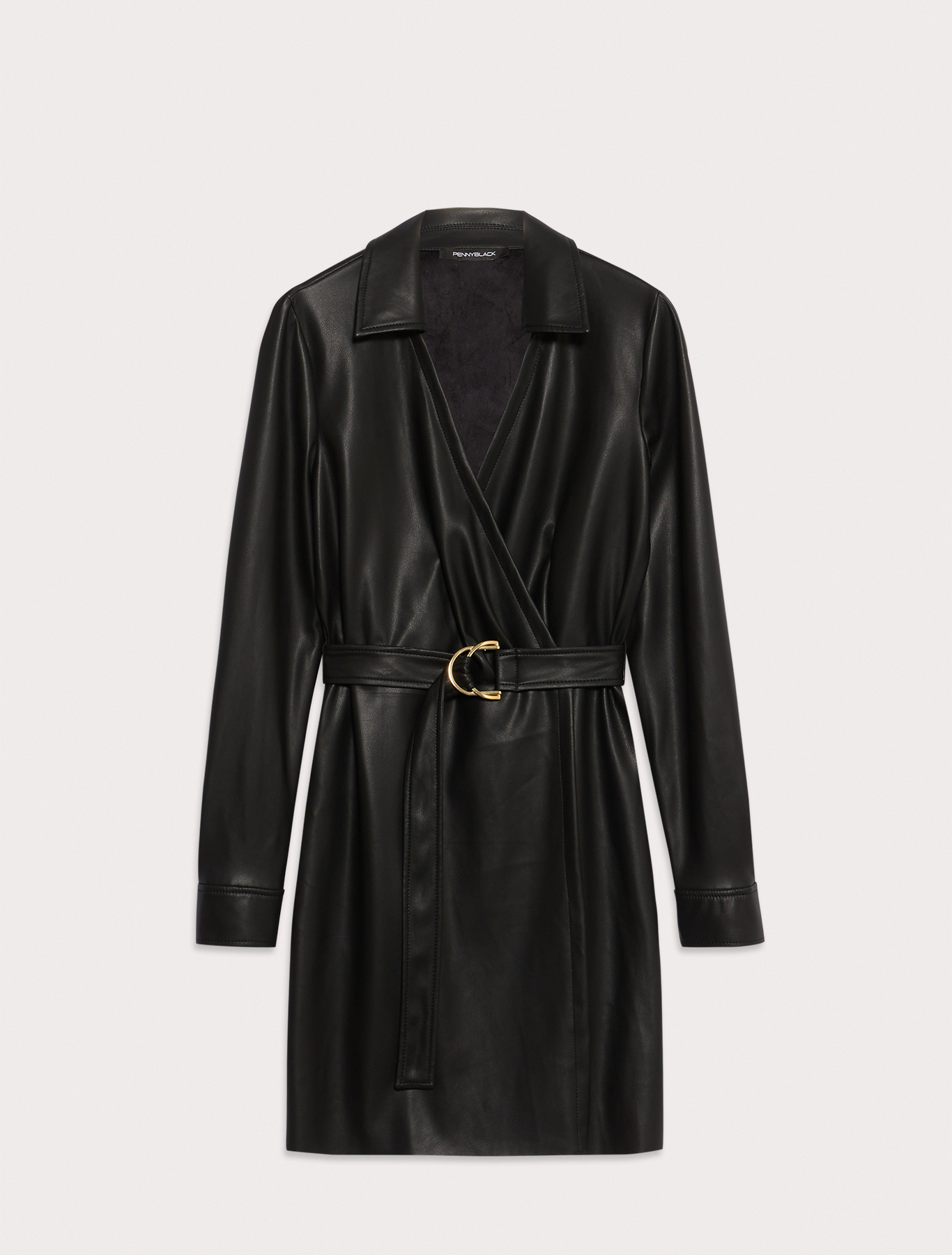 Wrap dress in coated jersey, black | Pennyblack Wrap dress in coated jersey - black - pennyblack