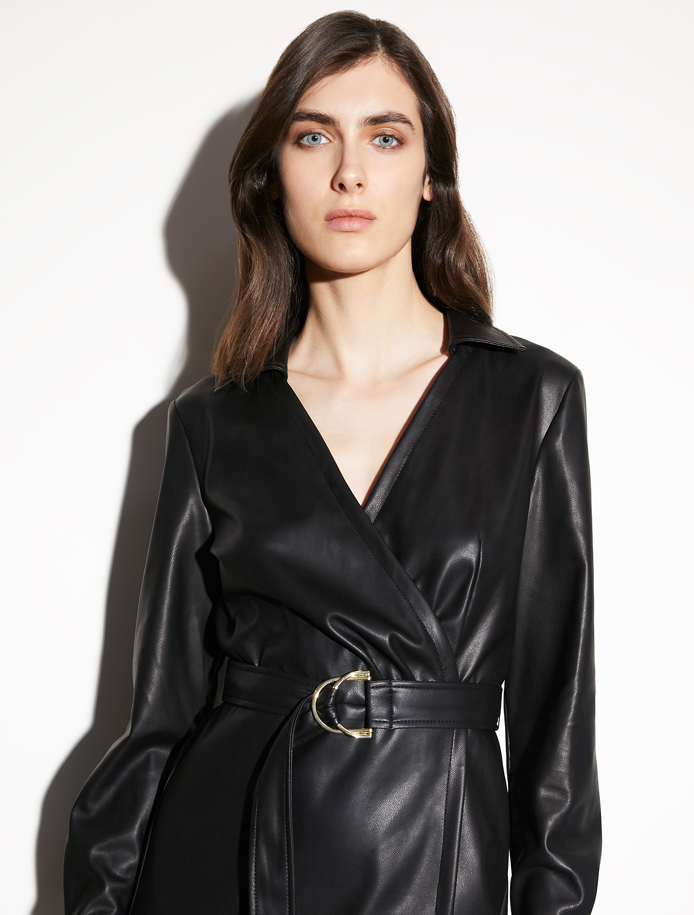 Wrap dress in coated jersey, black | Pennyblack Wrap dress in coated jersey - black - pennyblack