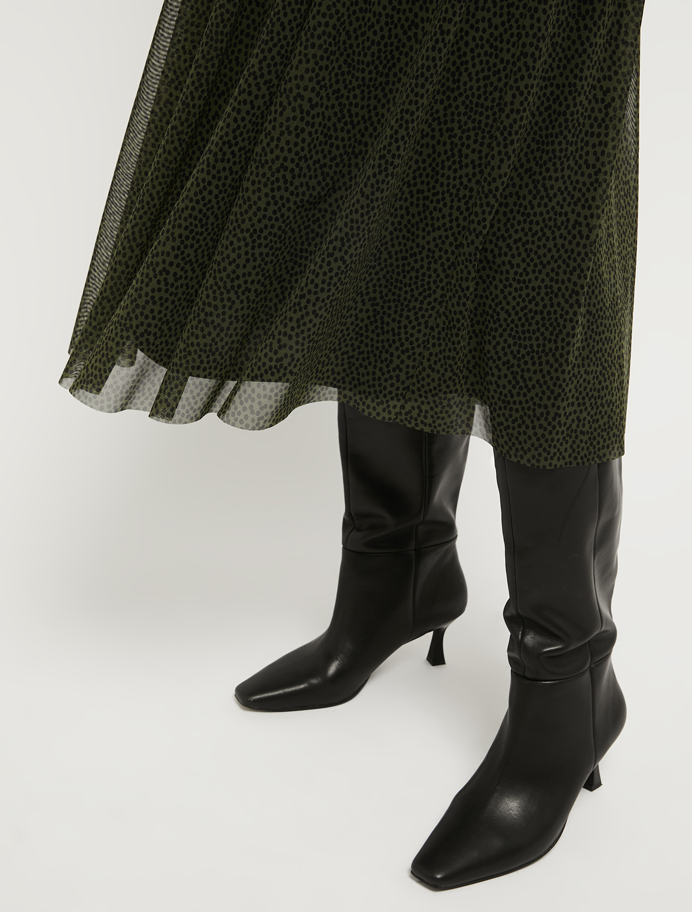 Jersey tulle midi skirt, khaki pattern | Pennyblack Jersey tulle midi skirt - khaki pattern - pennyblack