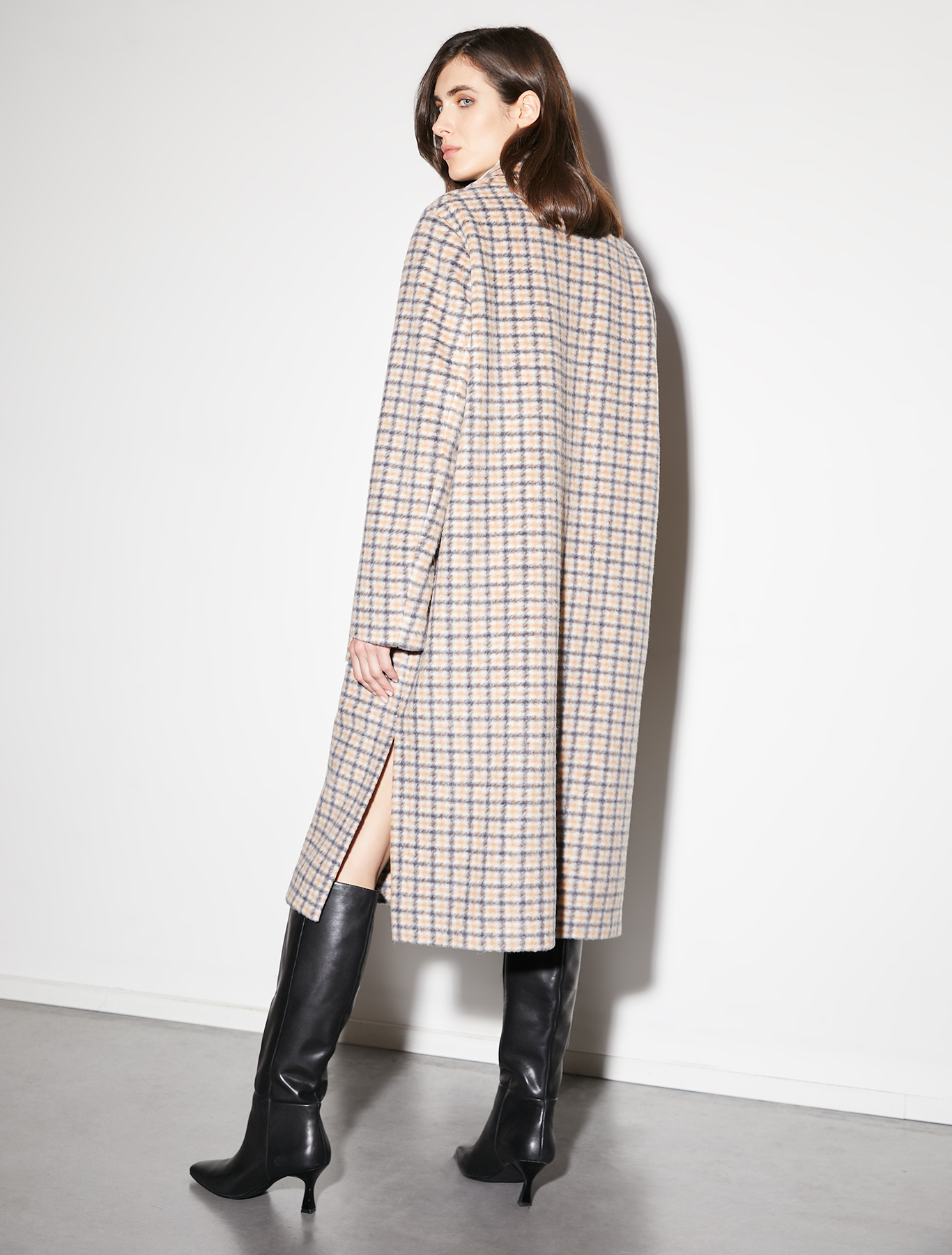 Jacquard jersey coat, light grey pattern | Pennyblack Jacquard jersey coat - light grey pattern - pennyblack