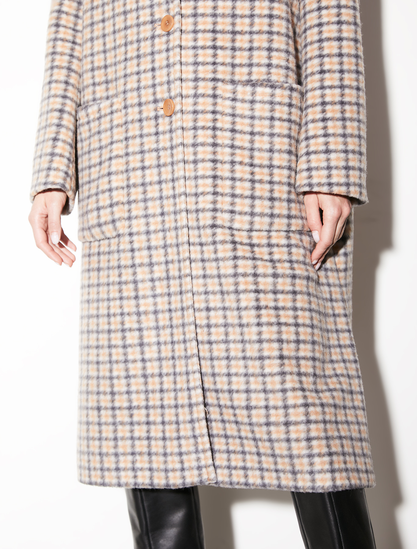 Jacquard jersey coat, light grey pattern | Pennyblack Jacquard jersey coat - light grey pattern - pennyblack
