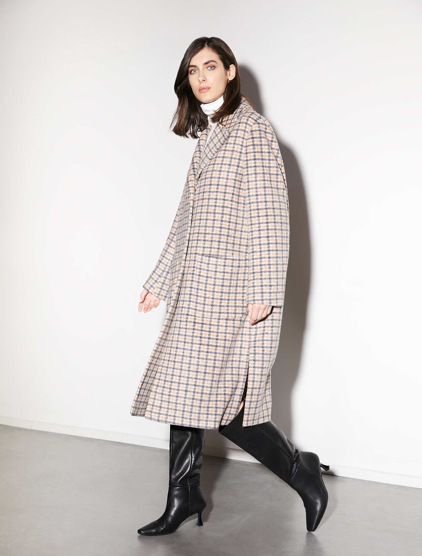 Jacquard jersey coat, light grey pattern | Pennyblack Jacquard jersey coat - light grey pattern - pennyblack