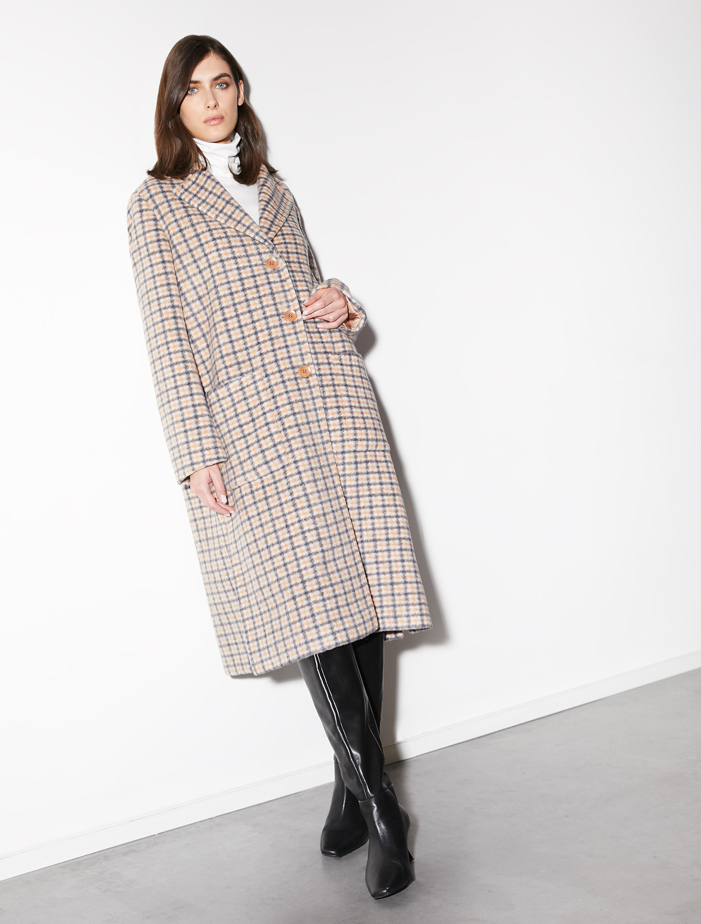Jacquard jersey coat, light grey pattern | Pennyblack Jacquard jersey coat - light grey pattern - pennyblack