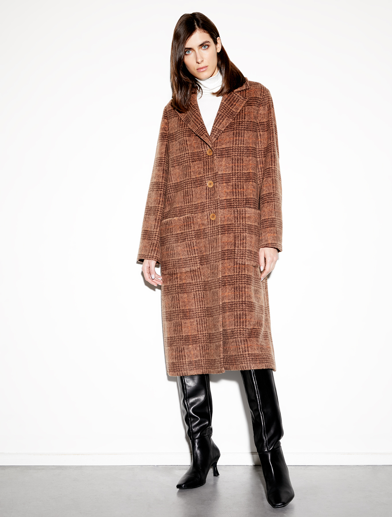 Jacquard jersey coat, camel pattern | Pennyblack Jacquard jersey coat - camel pattern - pennyblack
