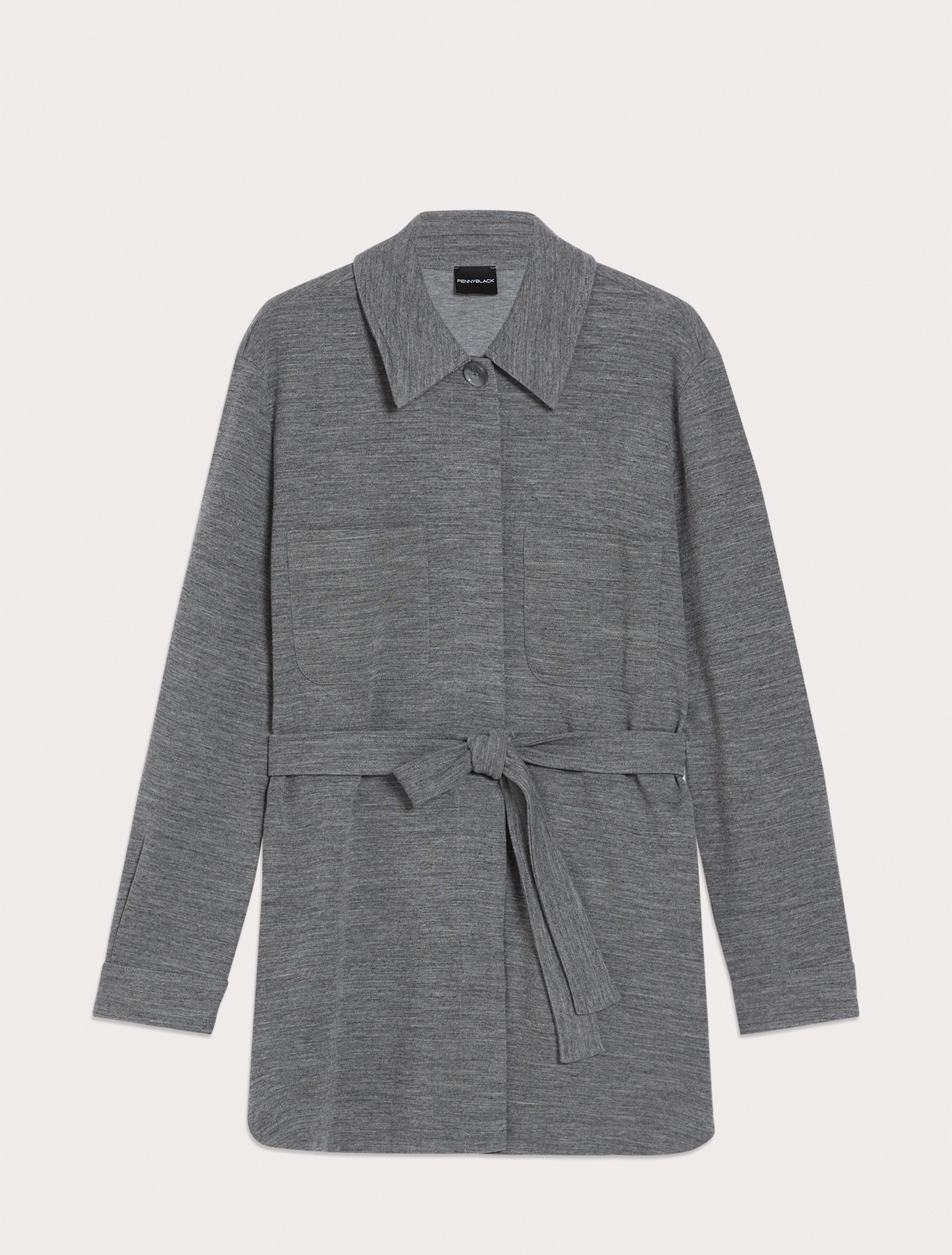 Warm jersey shirt jacket, medium grey | Pennyblack Warm jersey shirt jacket - medium grey - pennyblack