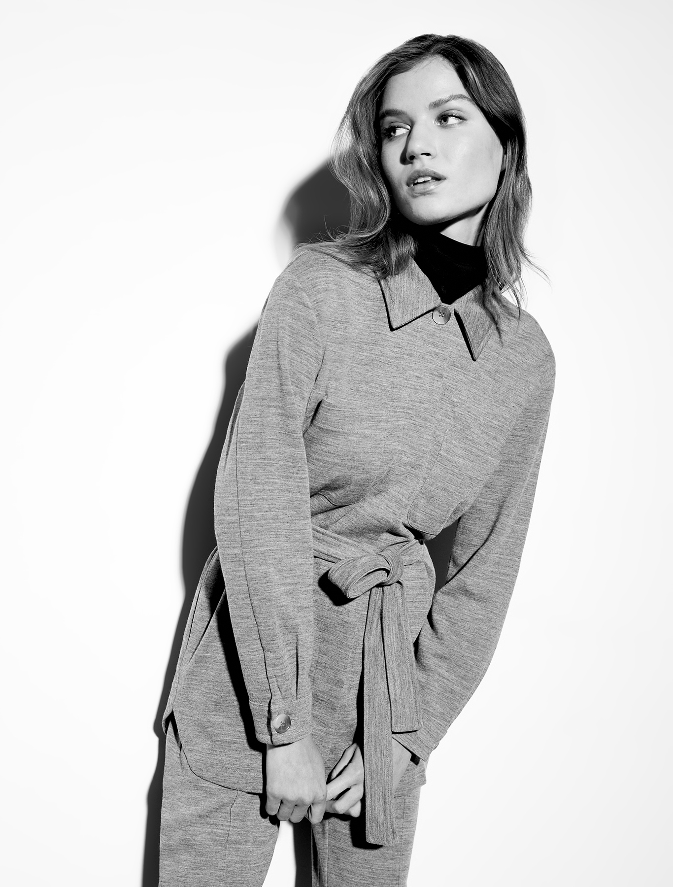 Warm jersey shirt jacket, medium grey | Pennyblack Warm jersey shirt jacket - medium grey - pennyblack