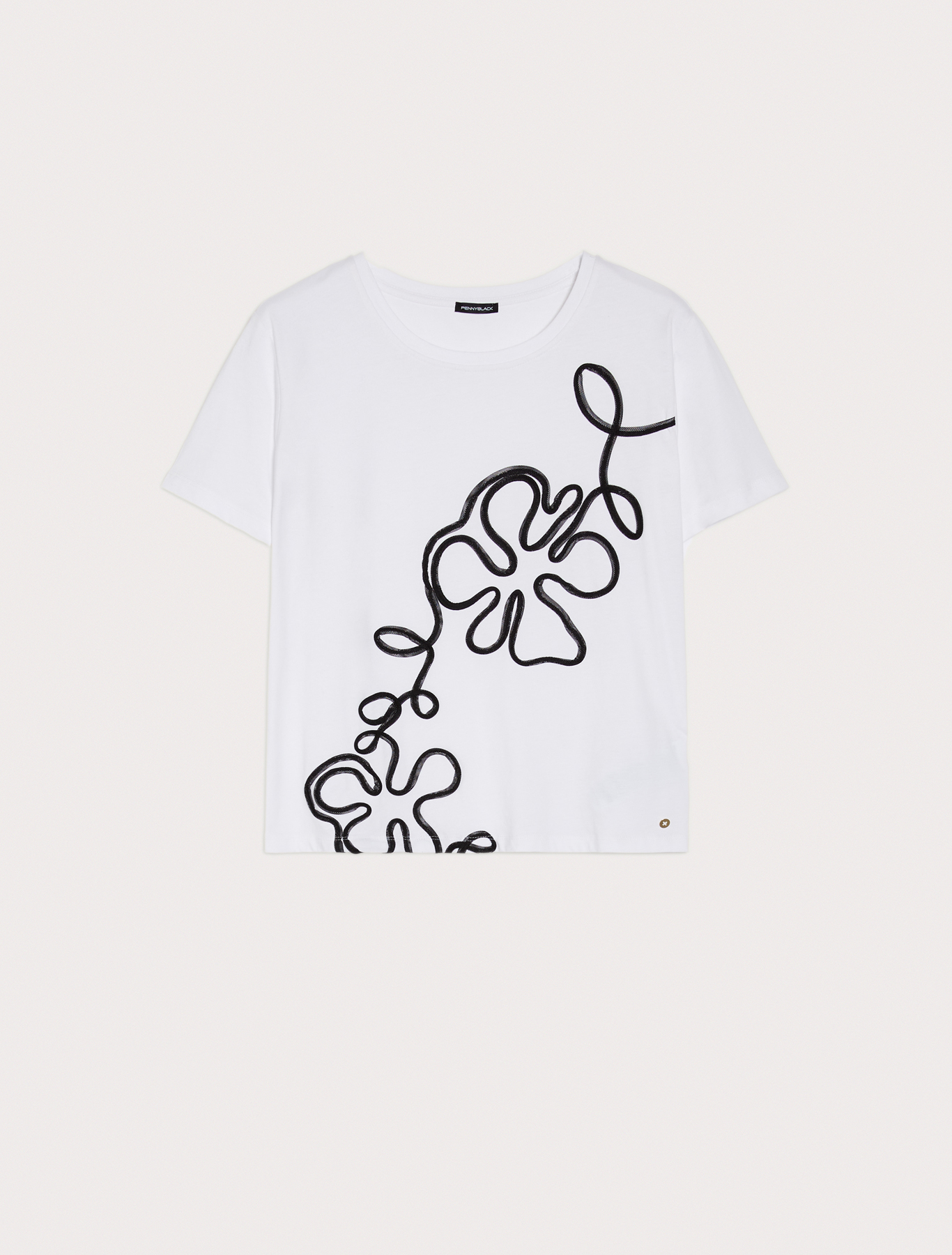 T-shirt with embroidered motif, white - Pennyblack T-shirt with embroidered motif - white - pennyblack