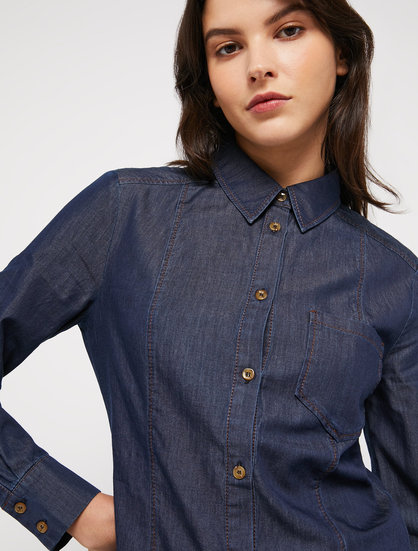 Lightweight denim shirt, midnight blue | Pennyblack Lightweight denim shirt - midnight blue - pennyblack