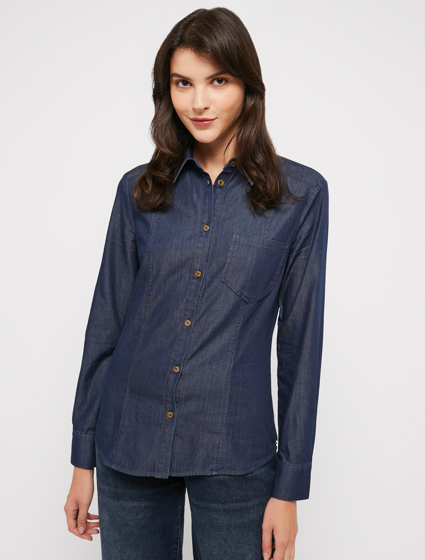 Lightweight denim shirt, midnight blue | Pennyblack Lightweight denim shirt - midnight blue - pennyblack