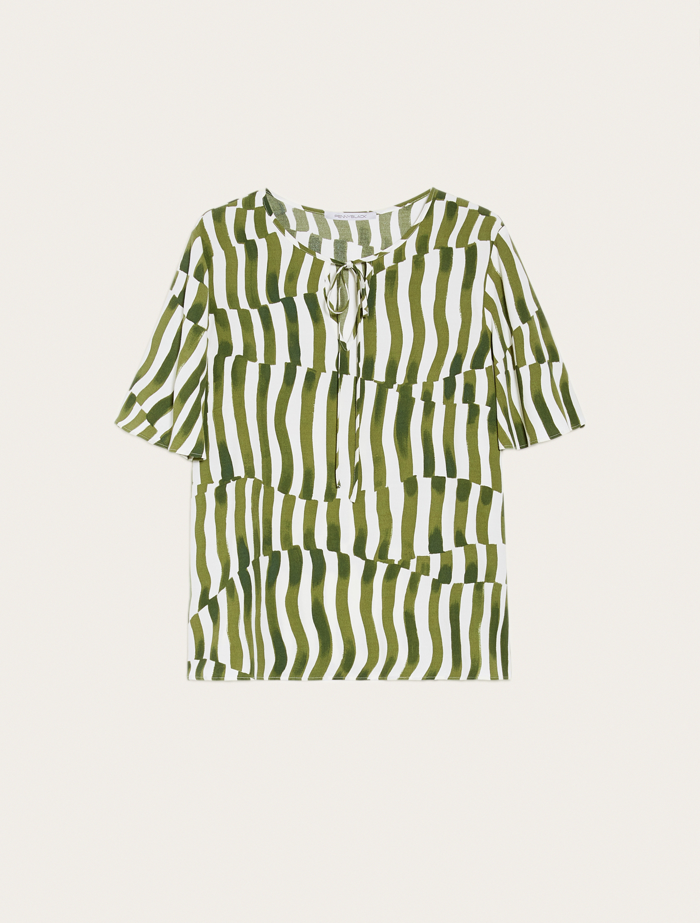Moroccan crêpe blouse, khaki pattern | Pennyblack Moroccan crêpe blouse - khaki pattern - pennyblack