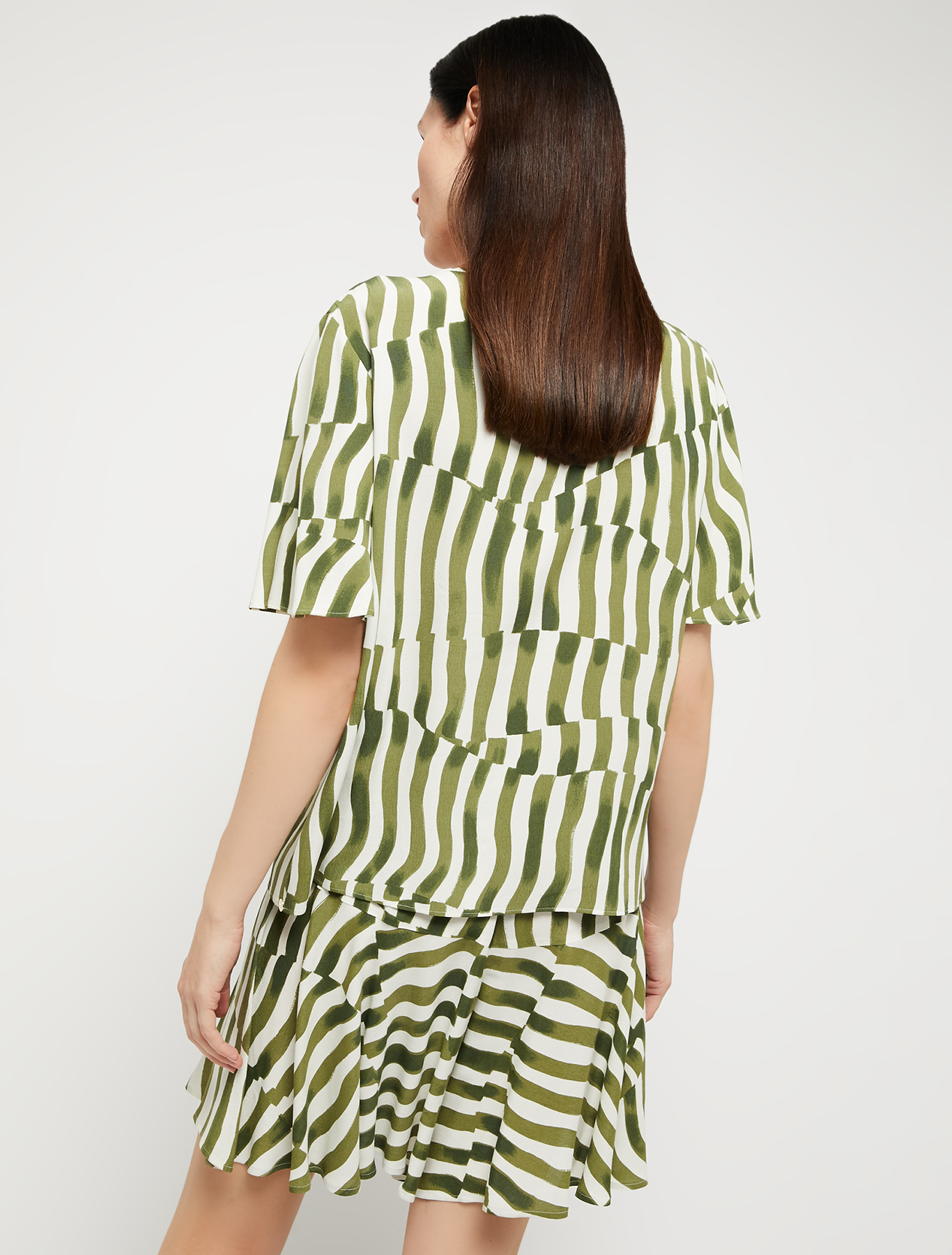 Moroccan crêpe blouse, khaki pattern | Pennyblack Moroccan crêpe blouse - khaki pattern - pennyblack