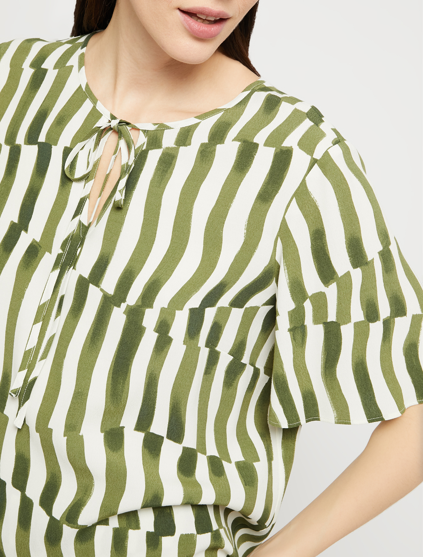 Moroccan crêpe blouse, khaki pattern | Pennyblack Moroccan crêpe blouse - khaki pattern - pennyblack