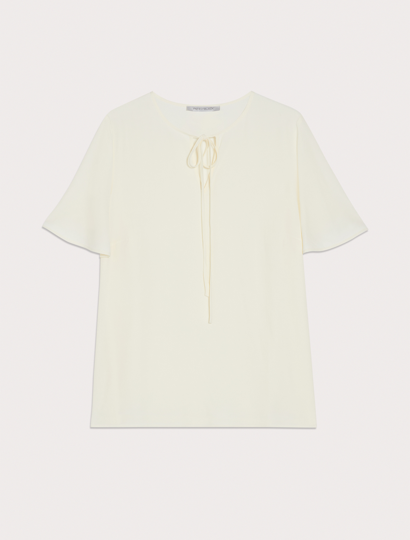 Blusa in crêpe marocain, bianco avorio | Pennyblack Blusa in crêpe marocain - bianco avorio - pennyblack