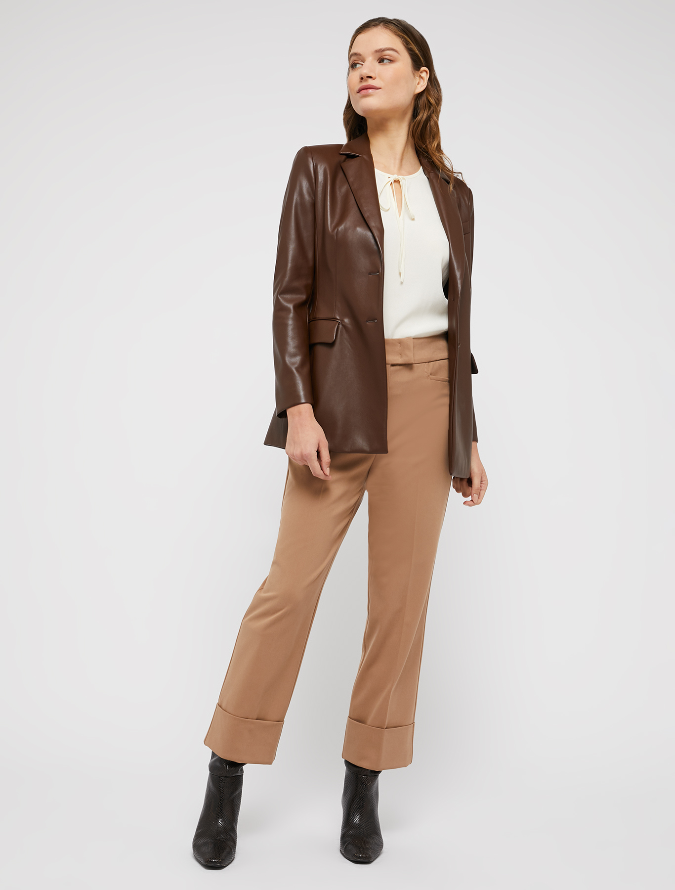 Blusa in crêpe marocain, bianco avorio | Pennyblack Blusa in crêpe marocain - bianco avorio - pennyblack