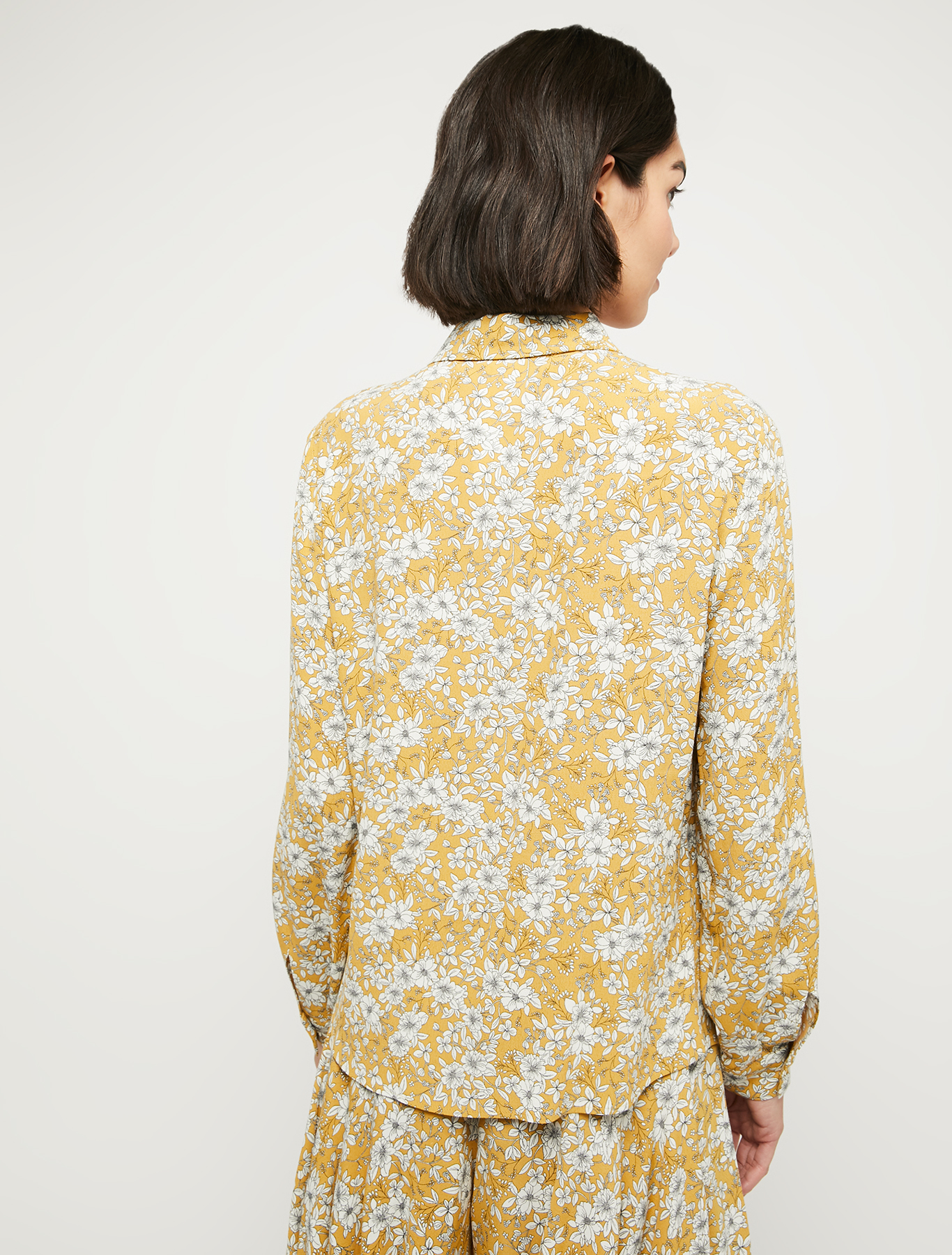 Moroccan crêpe shirt, mustard pattern | Pennyblack Moroccan crêpe shirt - mustard pattern - pennyblack