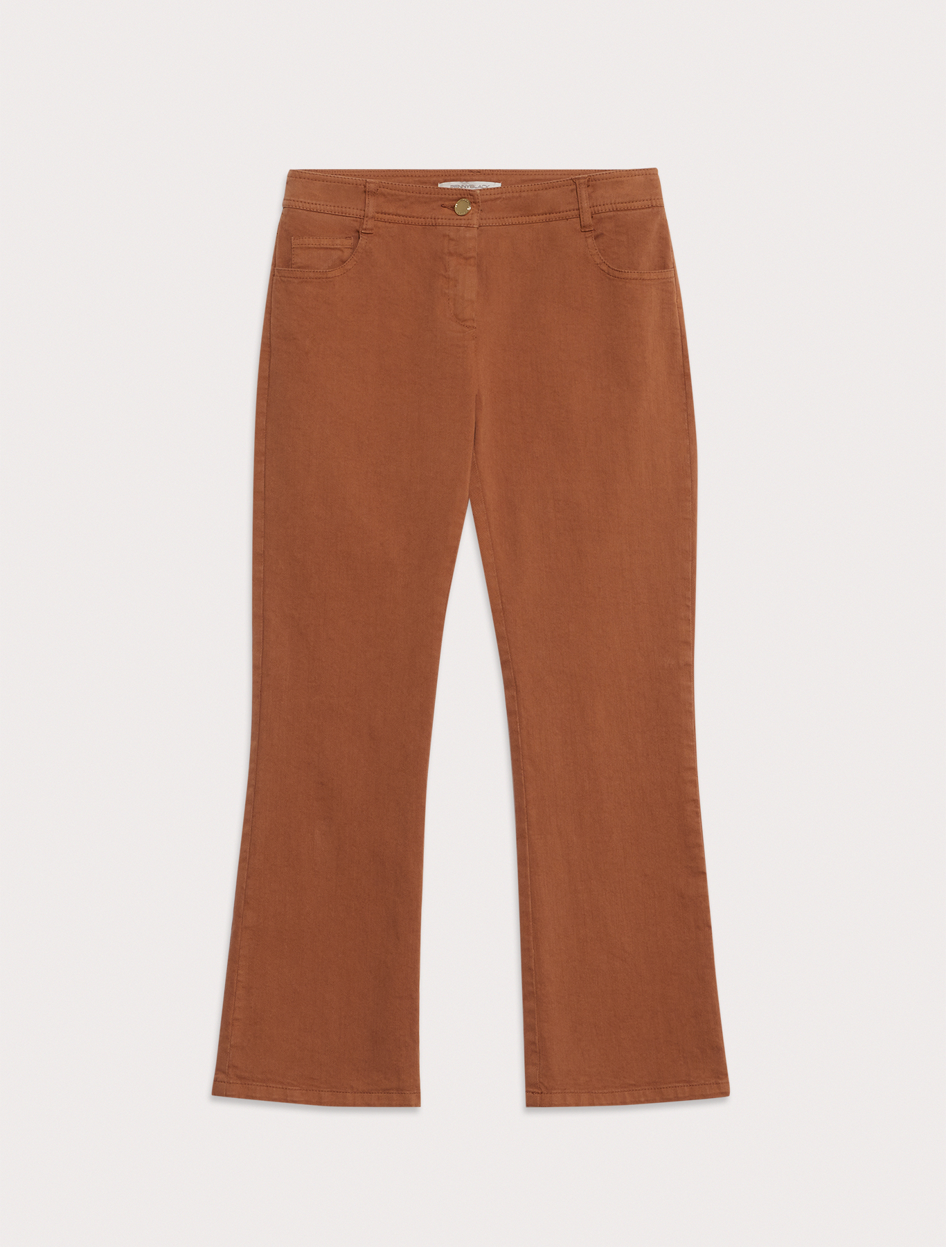 Cotton kick-flare trousers, brown | Pennyblack Cotton kick-flare trousers - brown - pennyblack