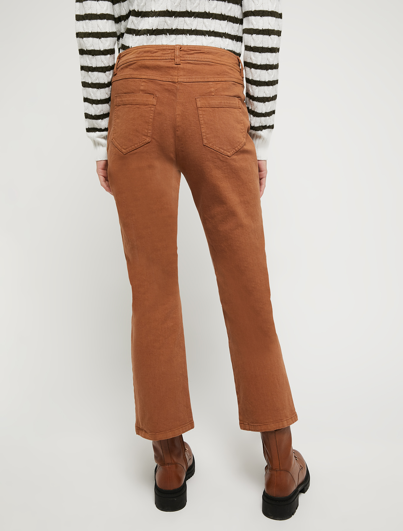 Cotton kick-flare trousers, brown | Pennyblack Cotton kick-flare trousers - brown - pennyblack