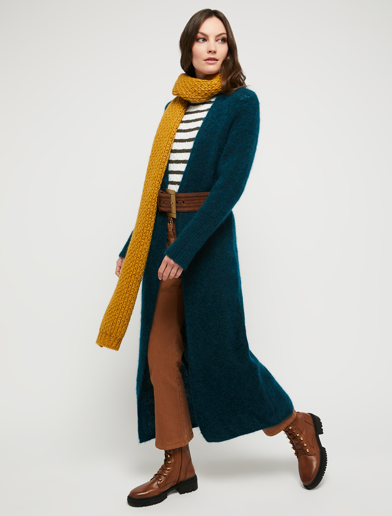 Cotton kick-flare trousers, brown | Pennyblack Cotton kick-flare trousers - brown - pennyblack