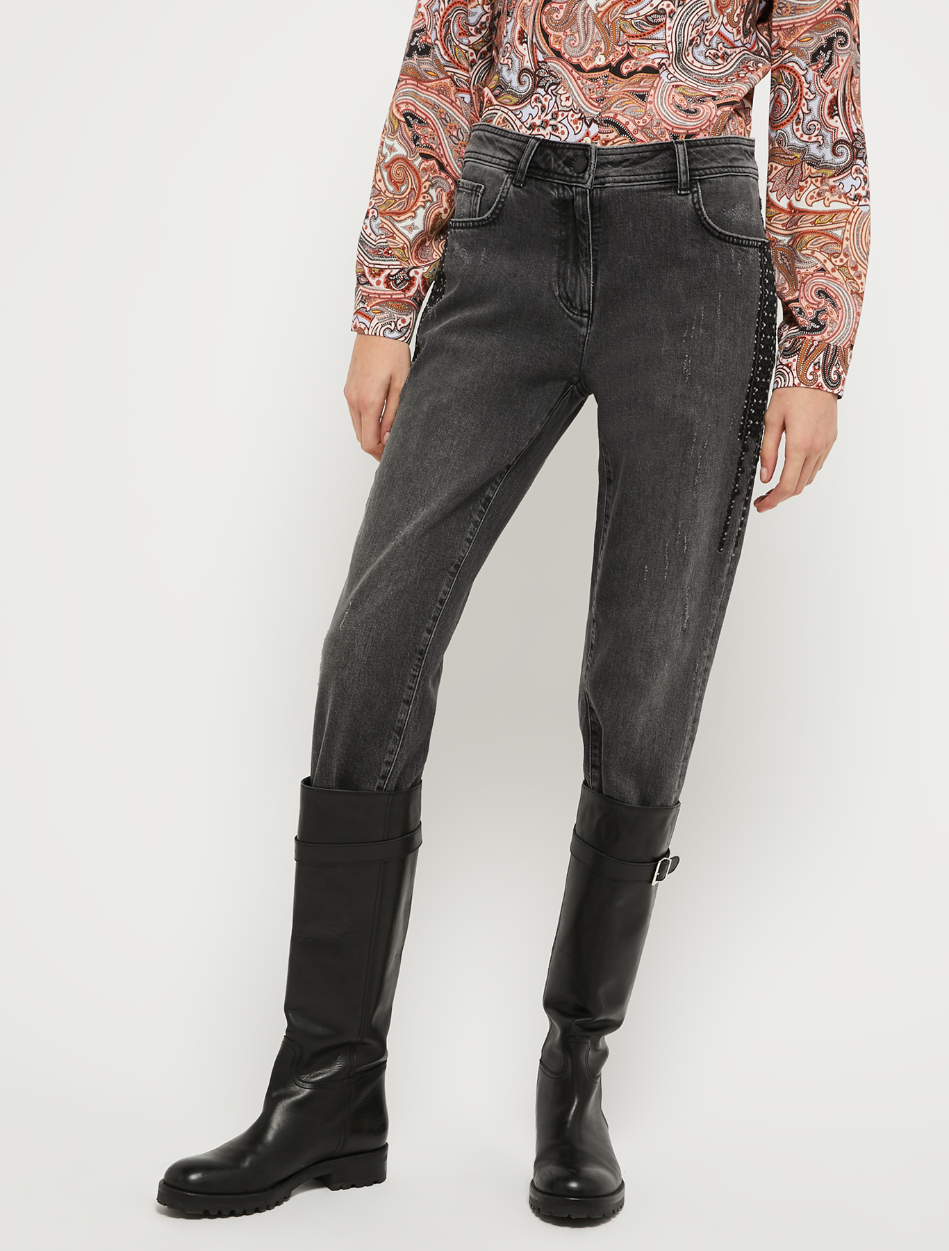 Regular-fit jeans with embroidery, black | Pennyblack Regular-fit jeans with embroidery - black - pennyblack