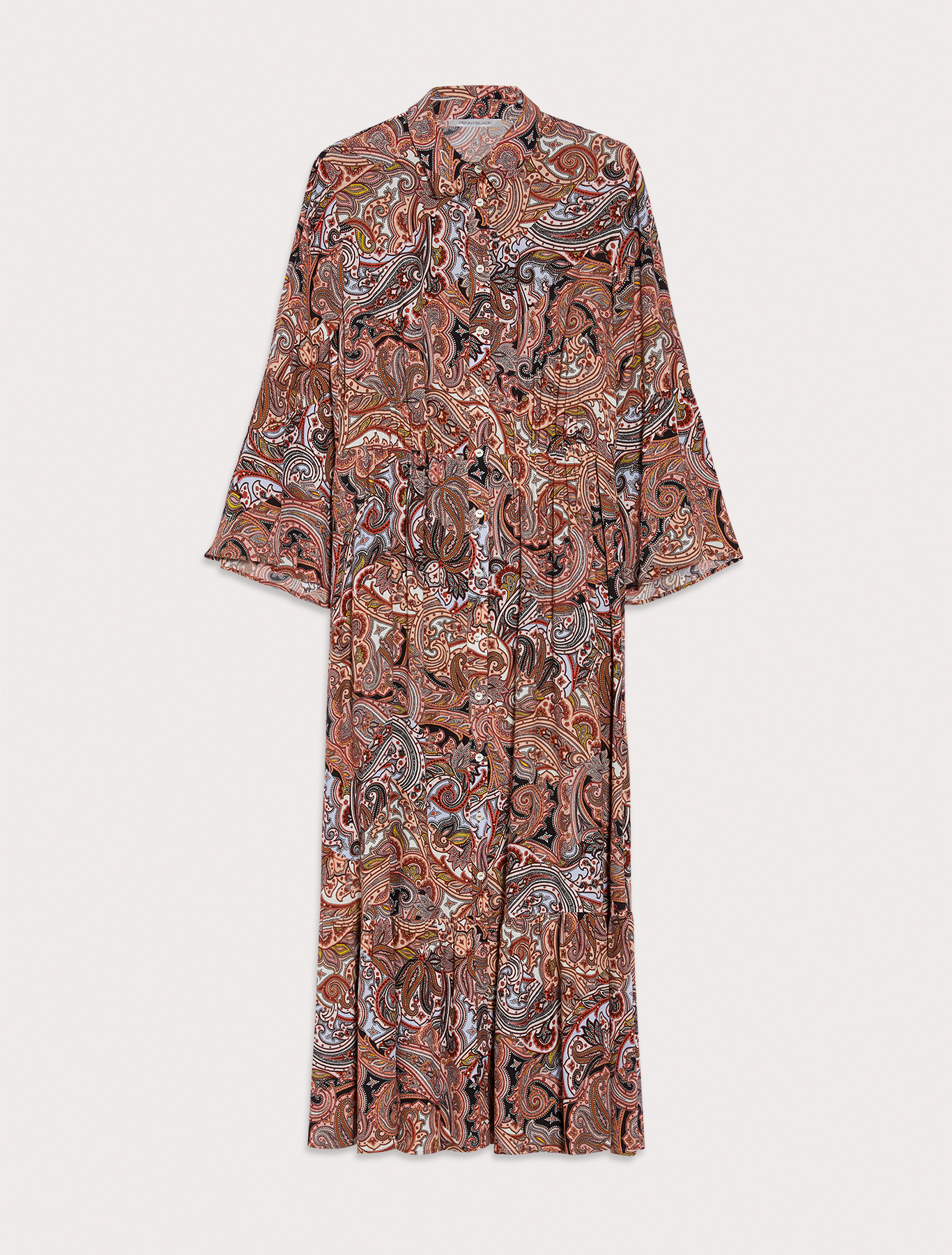 Moroccan crêpe shirt dress, old rose pattern | Pennyblack Moroccan crêpe shirt dress - old rose pattern - pennyblack
