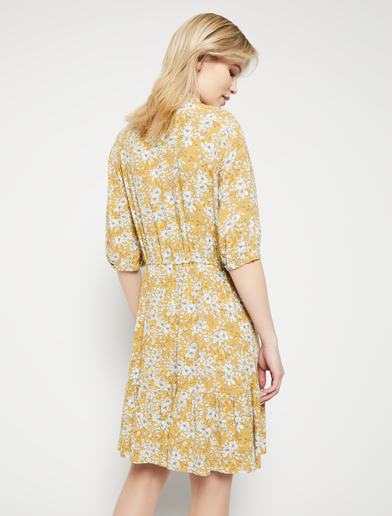 Moroccan crêpe dress, mustard pattern | Pennyblack Moroccan crêpe dress - mustard pattern - pennyblack