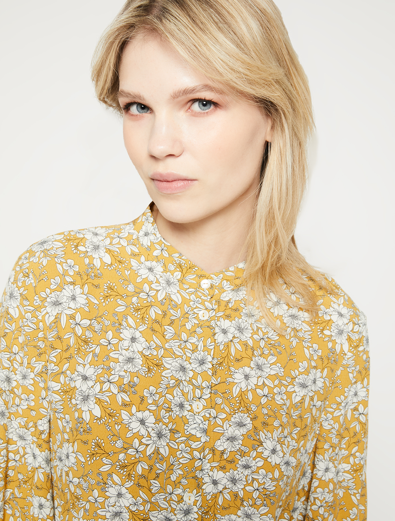 Moroccan crêpe dress, mustard pattern | Pennyblack Moroccan crêpe dress - mustard pattern - pennyblack