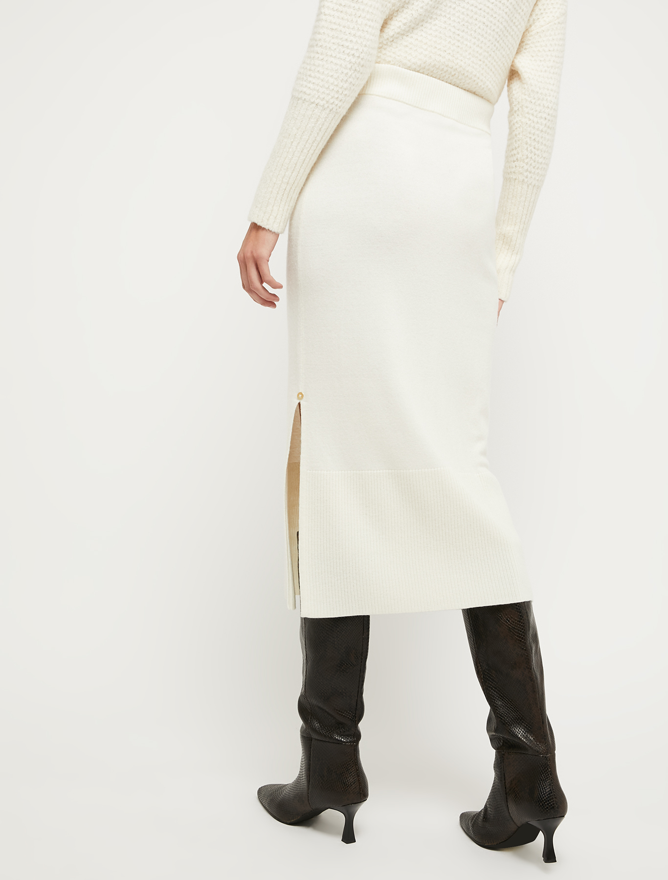 Knit midi skirt, white - Pennyblack Knit midi skirt - white - pennyblack