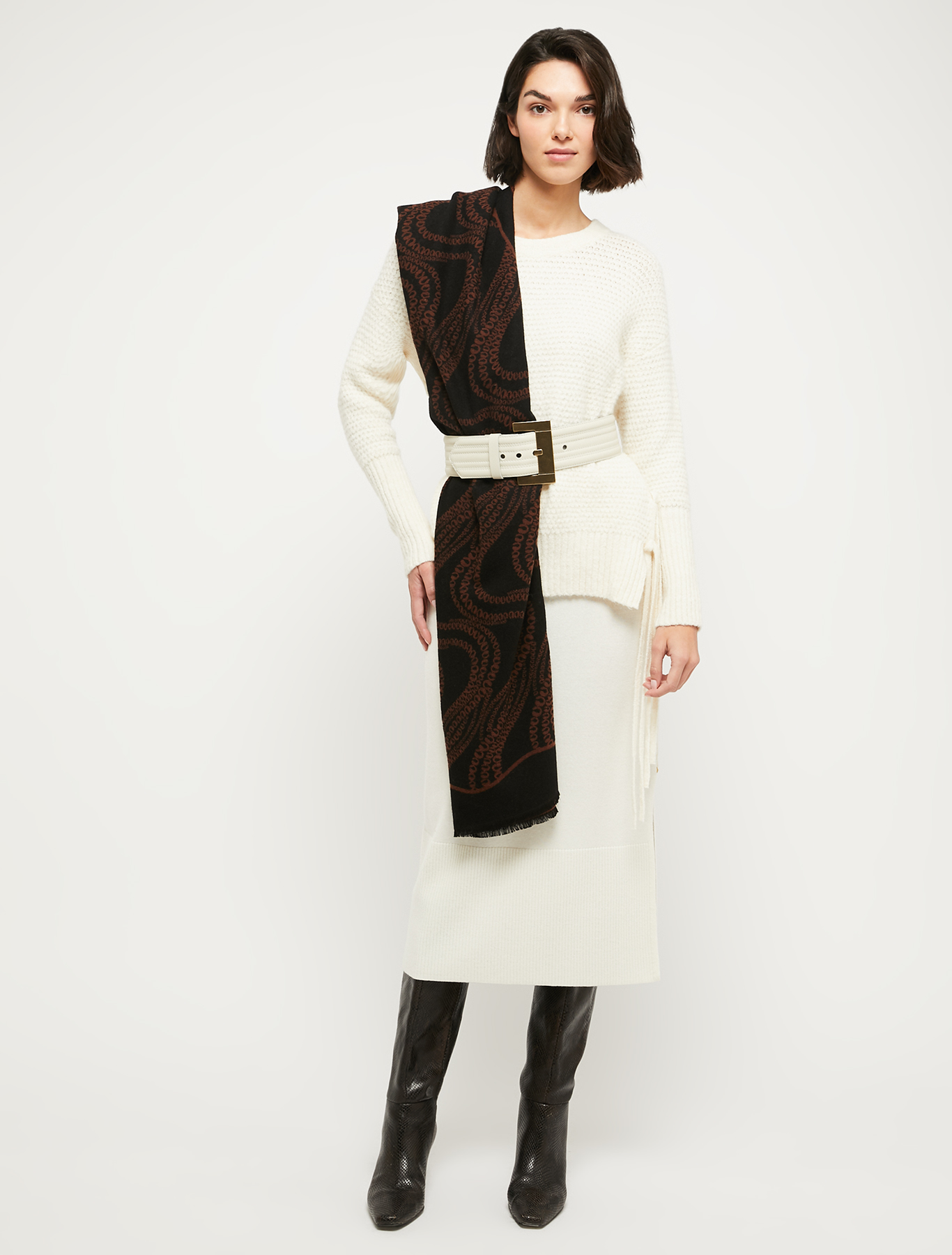 Knit midi skirt, white - Pennyblack Knit midi skirt - white - pennyblack