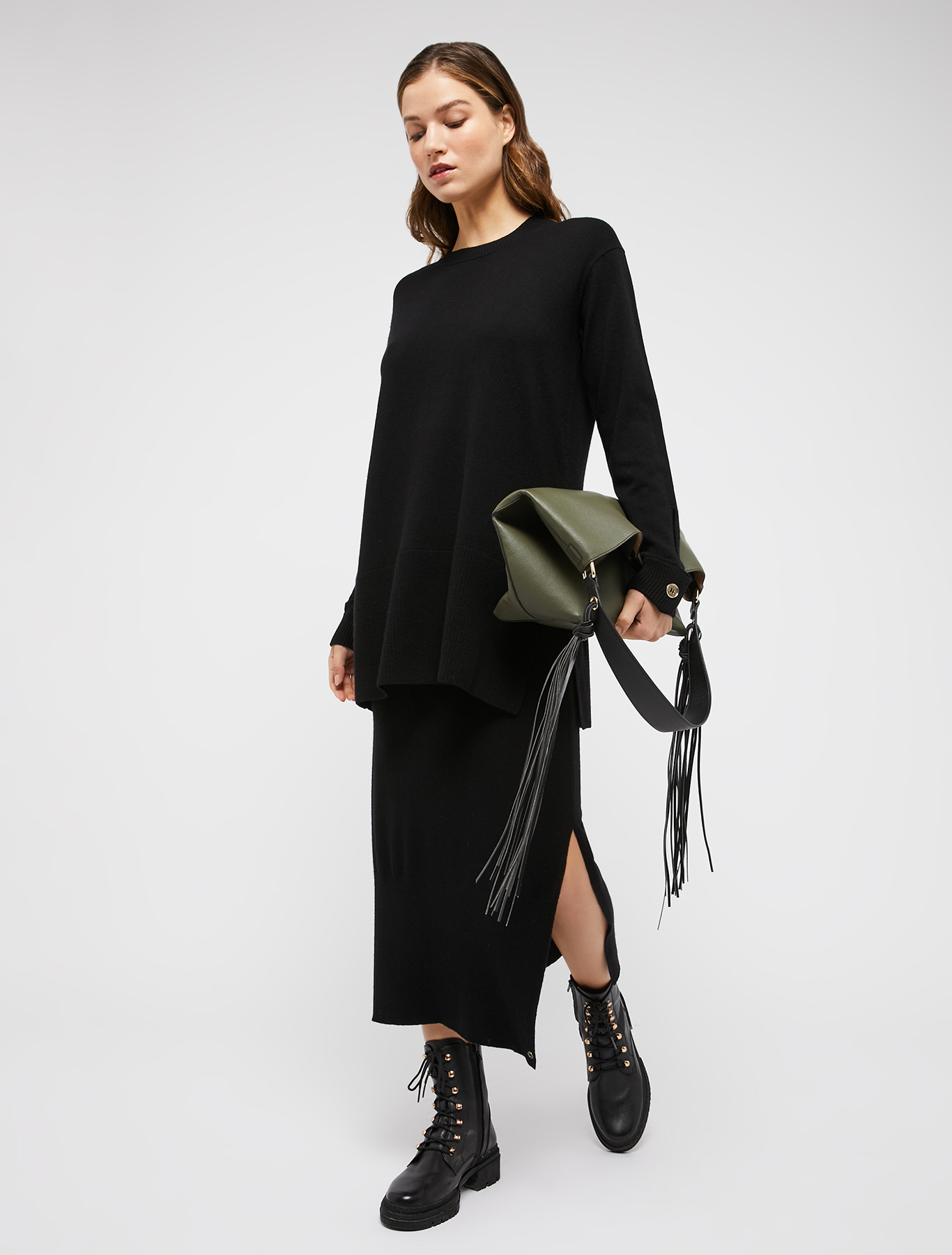 Knit midi skirt, black | Pennyblack Knit midi skirt - black - pennyblack