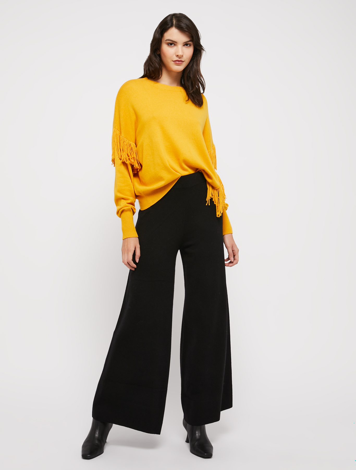 Knit wide-leg trousers, black | Pennyblack Knit wide-leg trousers - black - pennyblack